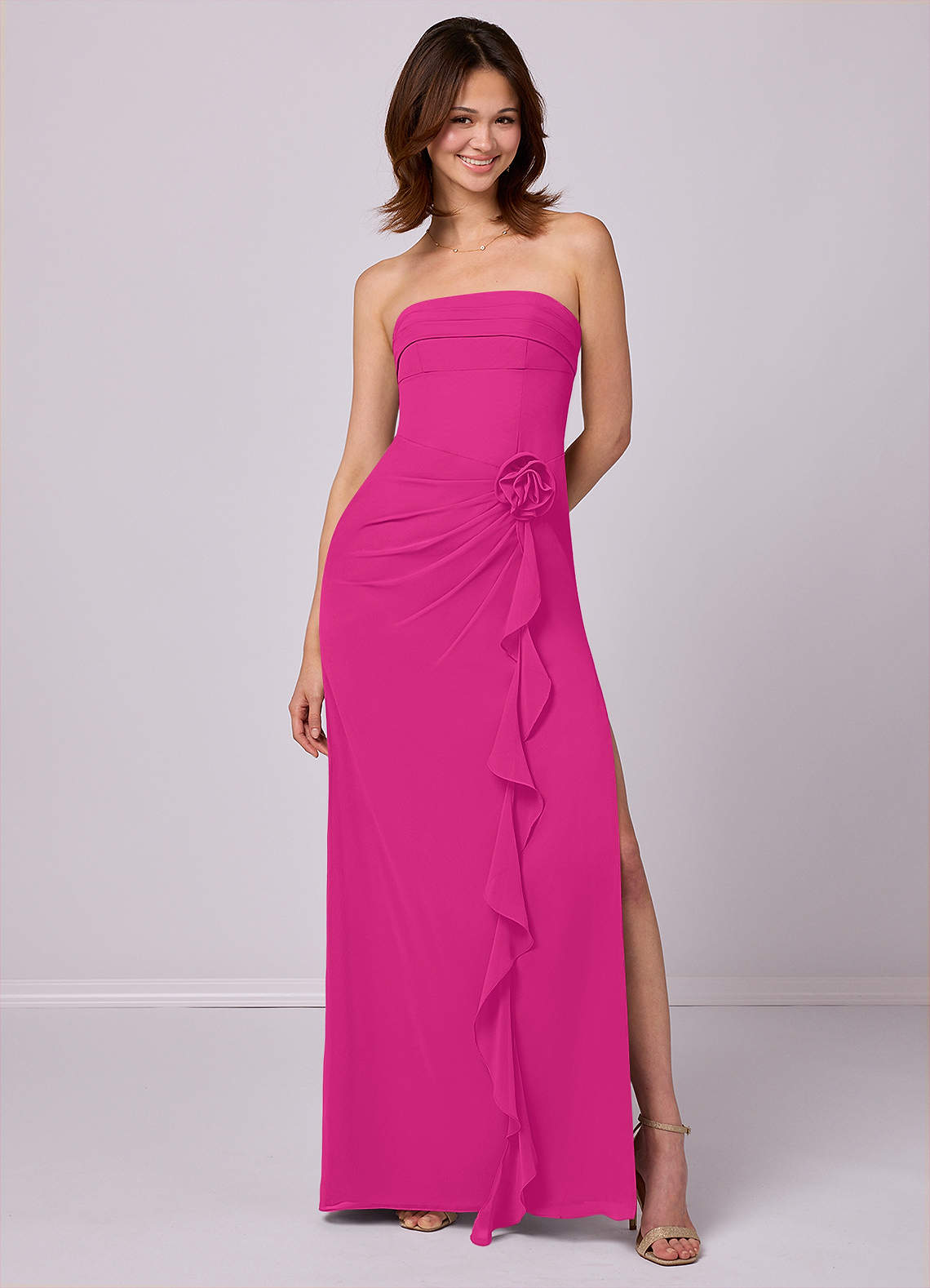 Barbie AZAZIE 1022 Ready to Ship Barbie Pink Chiffon Bridesmaid Dresses | Azazie Barbie AZAZIE 1022 Ready to Ship Barbie Pink Chiffon Bridesmaid Dresses | Azazie