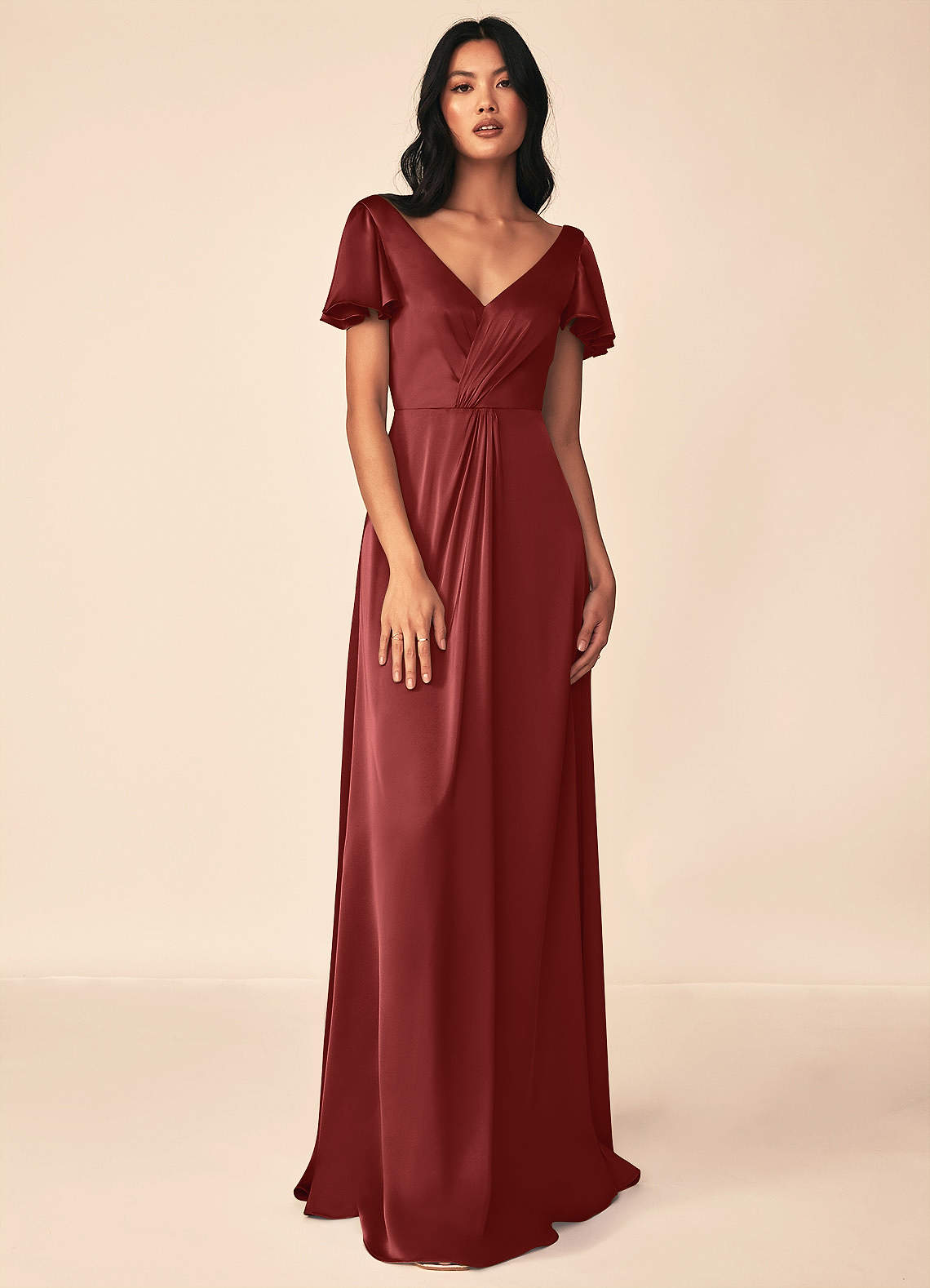 red dress clothing Designer Cocktail | Flowy Maxi Dress Satin Royal Blue Mermaid Finish:Blossom Pink Rounded square neck Lacing Style:AH0059D