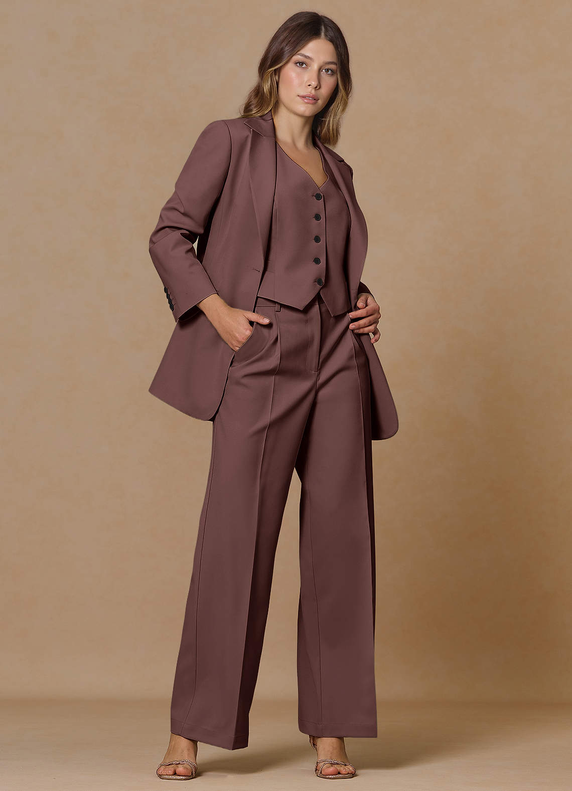 front Rowan Espresso Refined Weave Performance pants