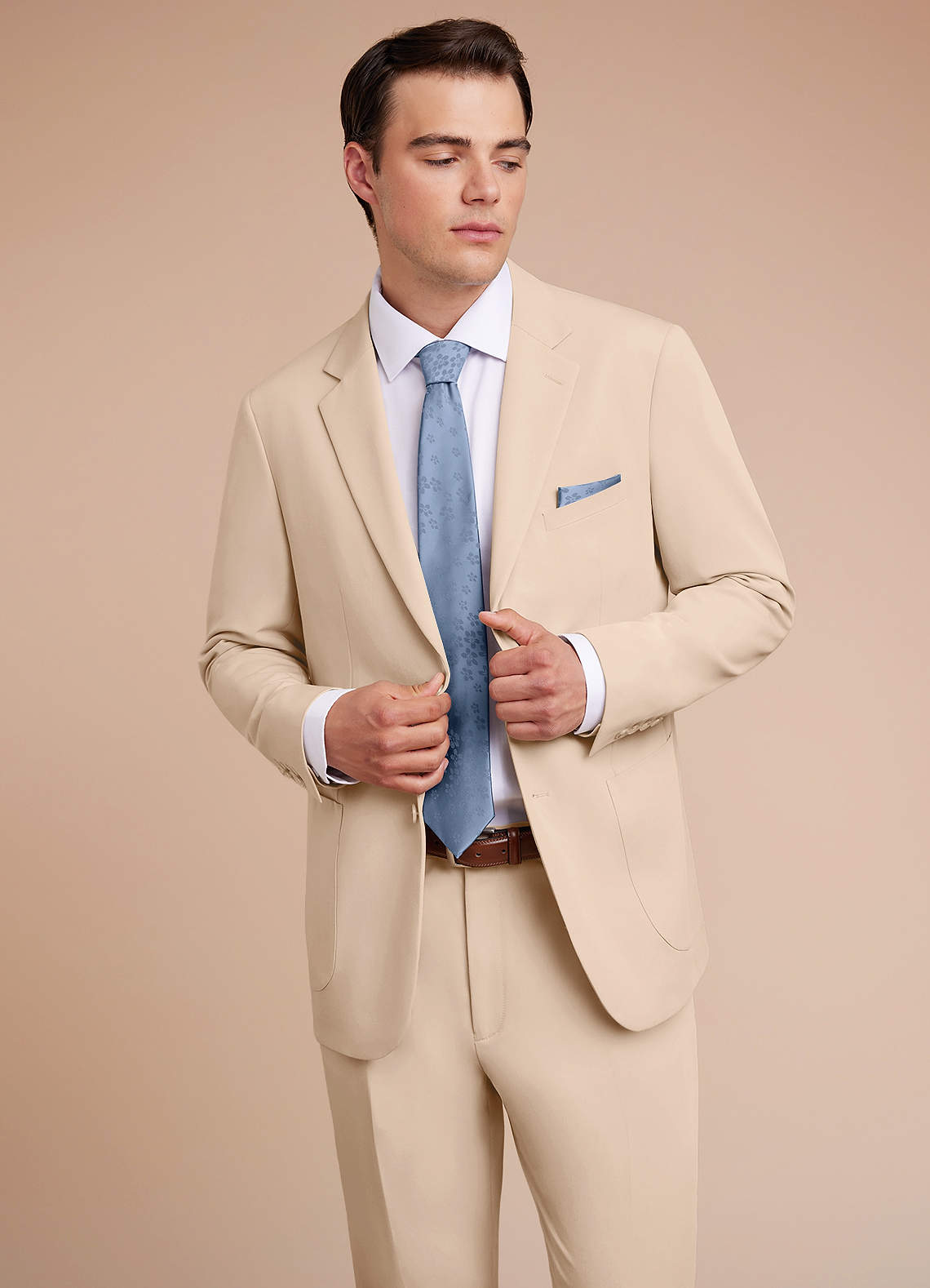 front Owen Tan Lightweight Tailored Suit Jacket