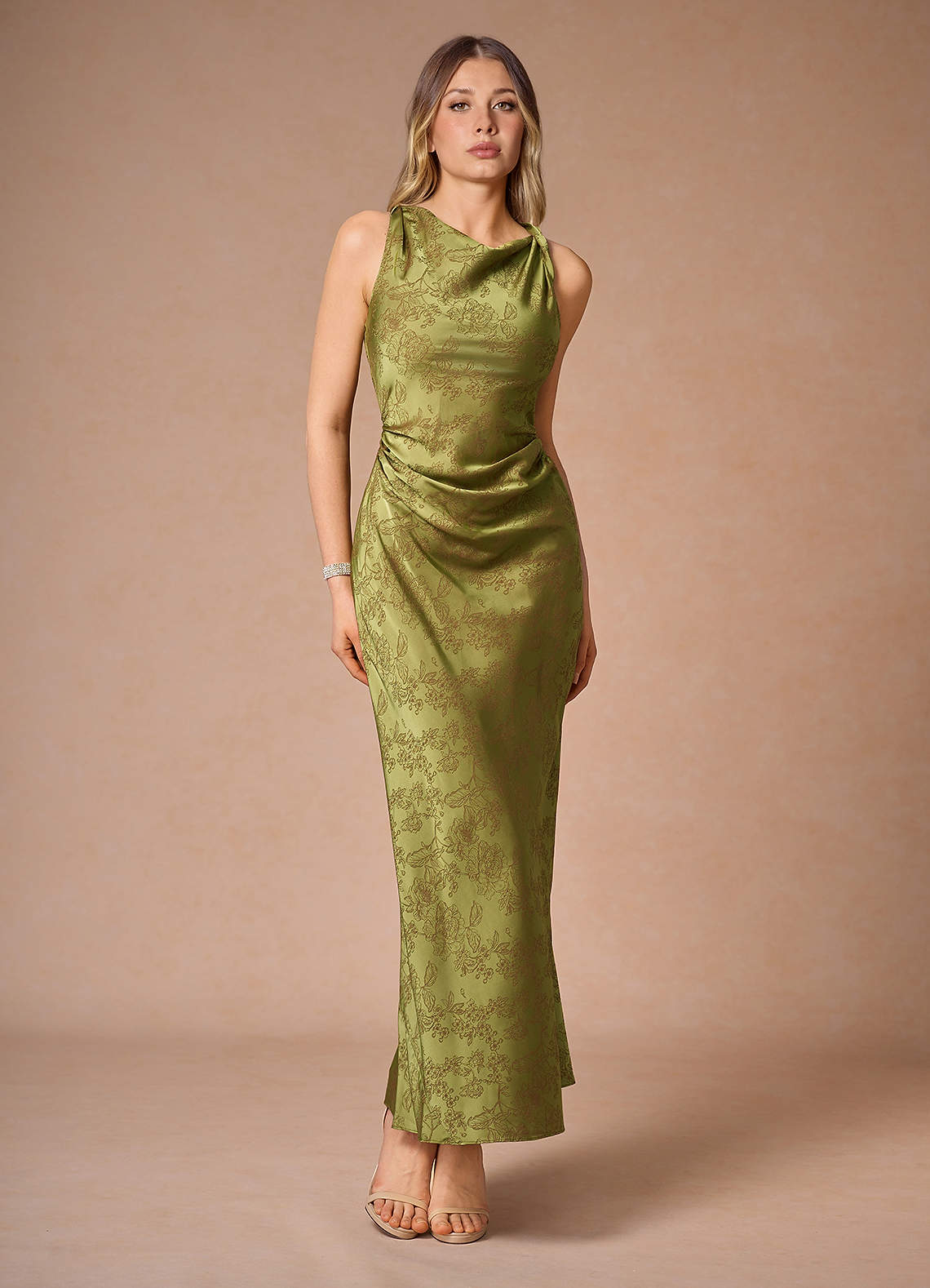 Vestido Marrón Musgo Largo Elena image3