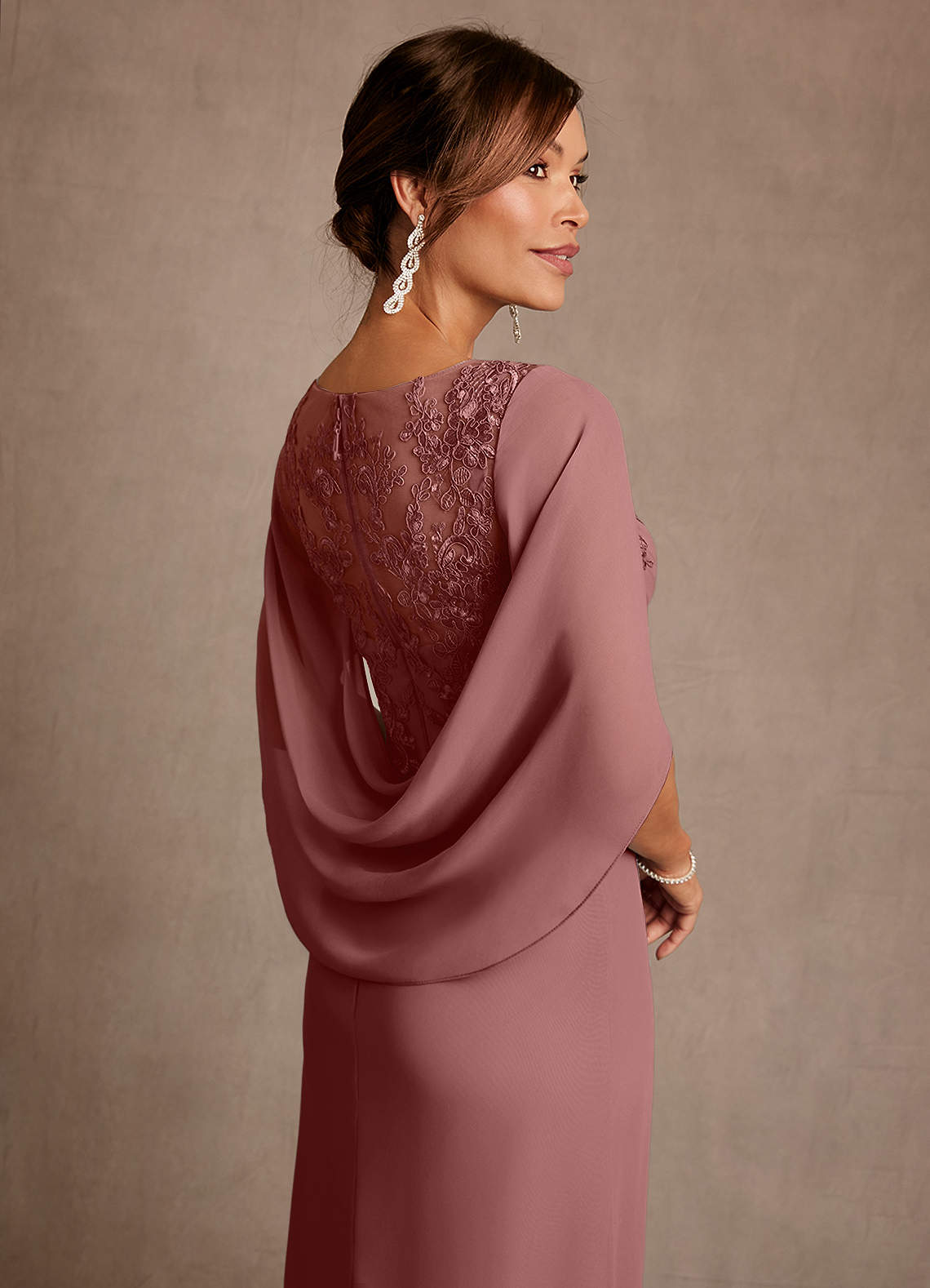 Azazie Forums Kleider für die Brautmutter A-Linie Spitze Kleid Wüstenrose image4