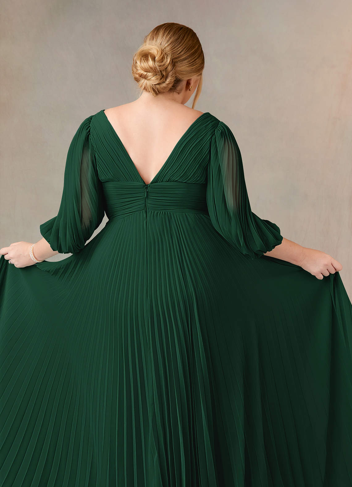 green emerald velvet dress Gothic Emerald Green Ball Gown with Luminous Pleated Accents main image 1