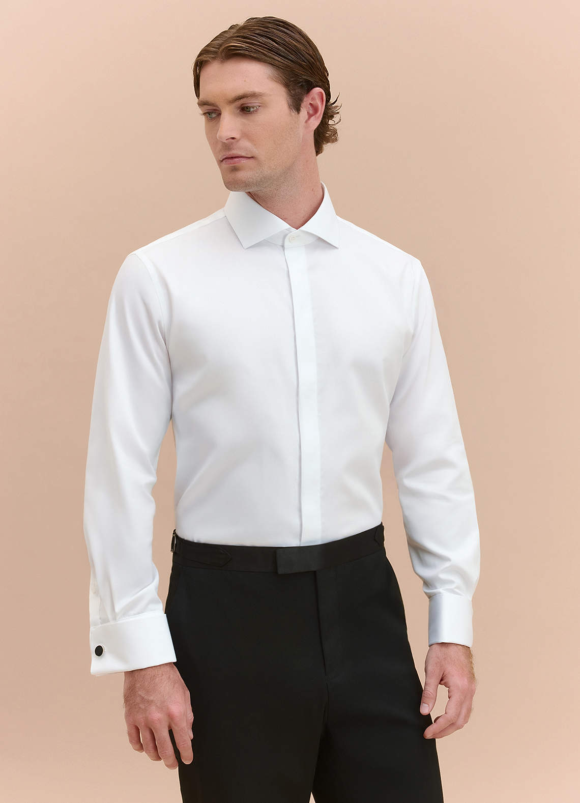 front Richard White Tuxedo Shirt