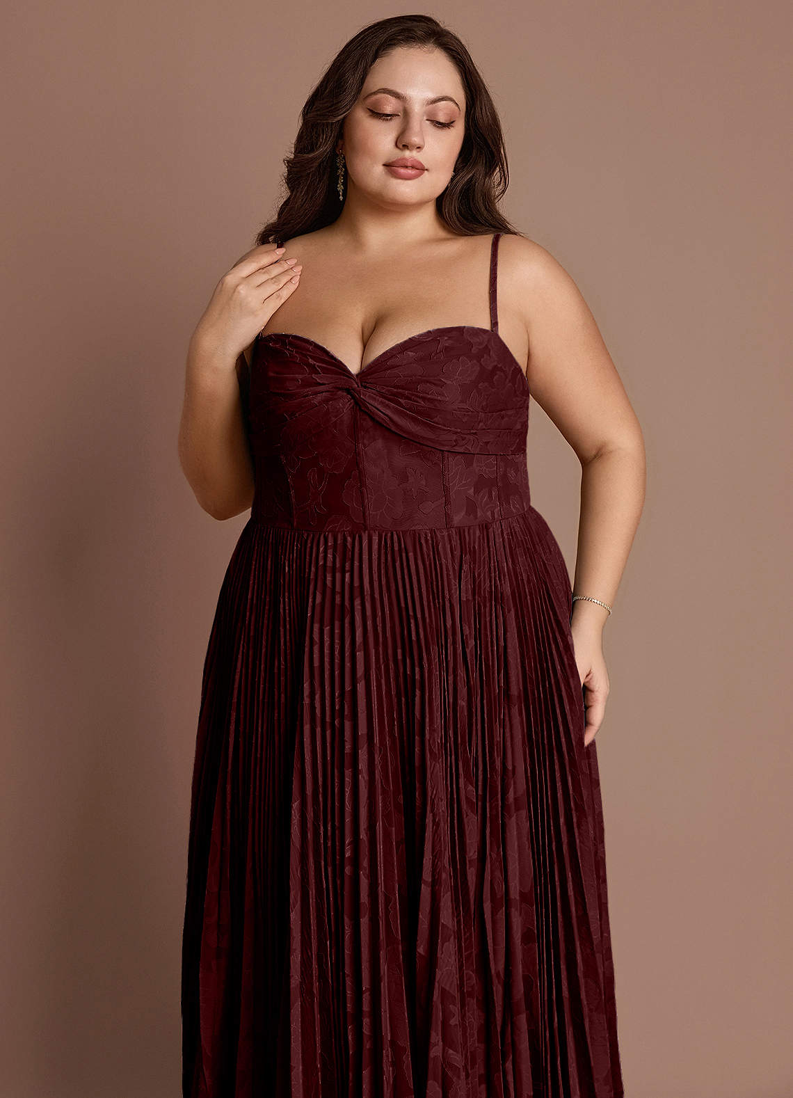 Akiko Wine Pleated Maxi Dress image9