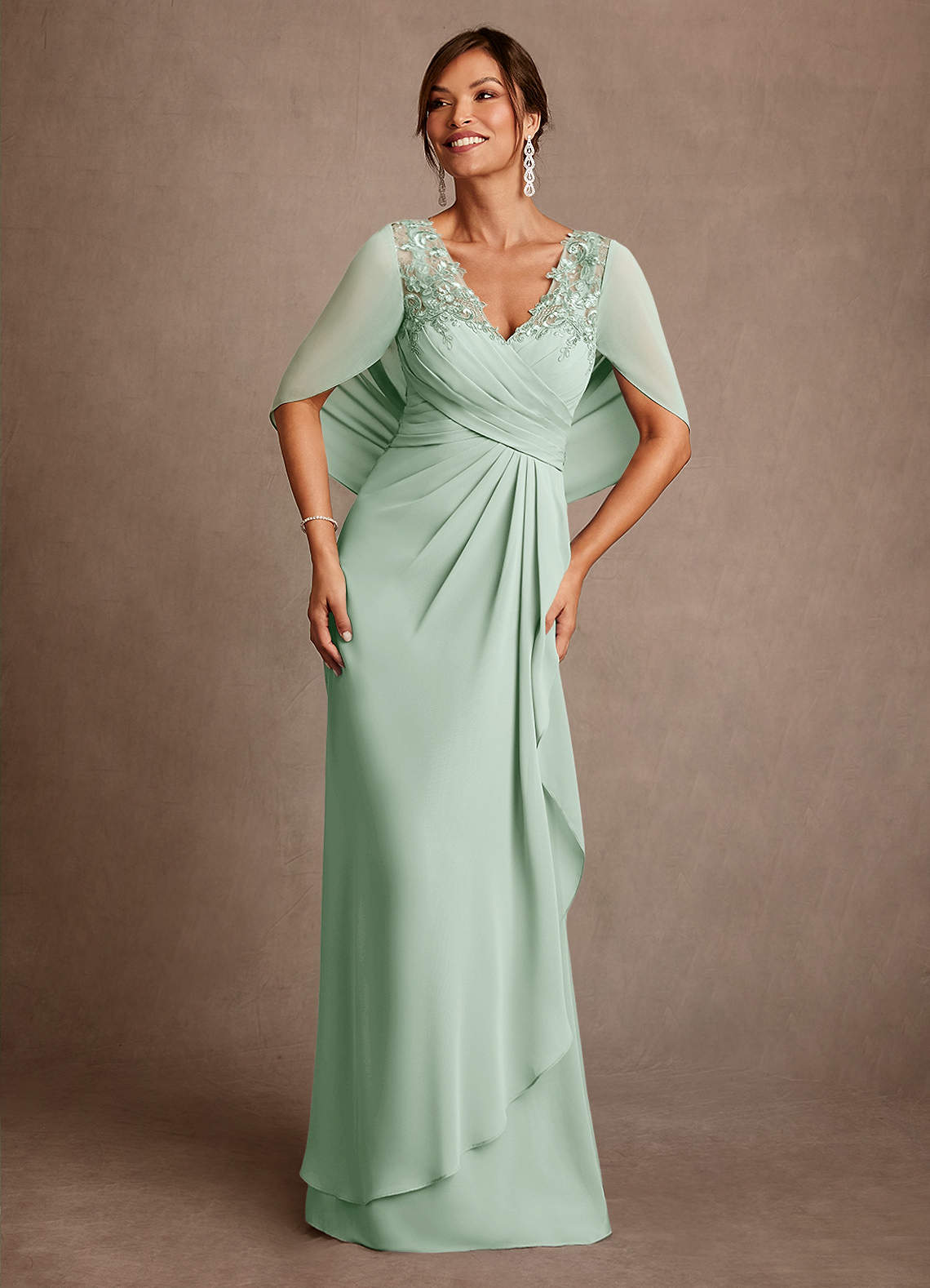 Azazie Santa Clara Mother of the Bride Dresses Agave A-Line Lace Dress image1