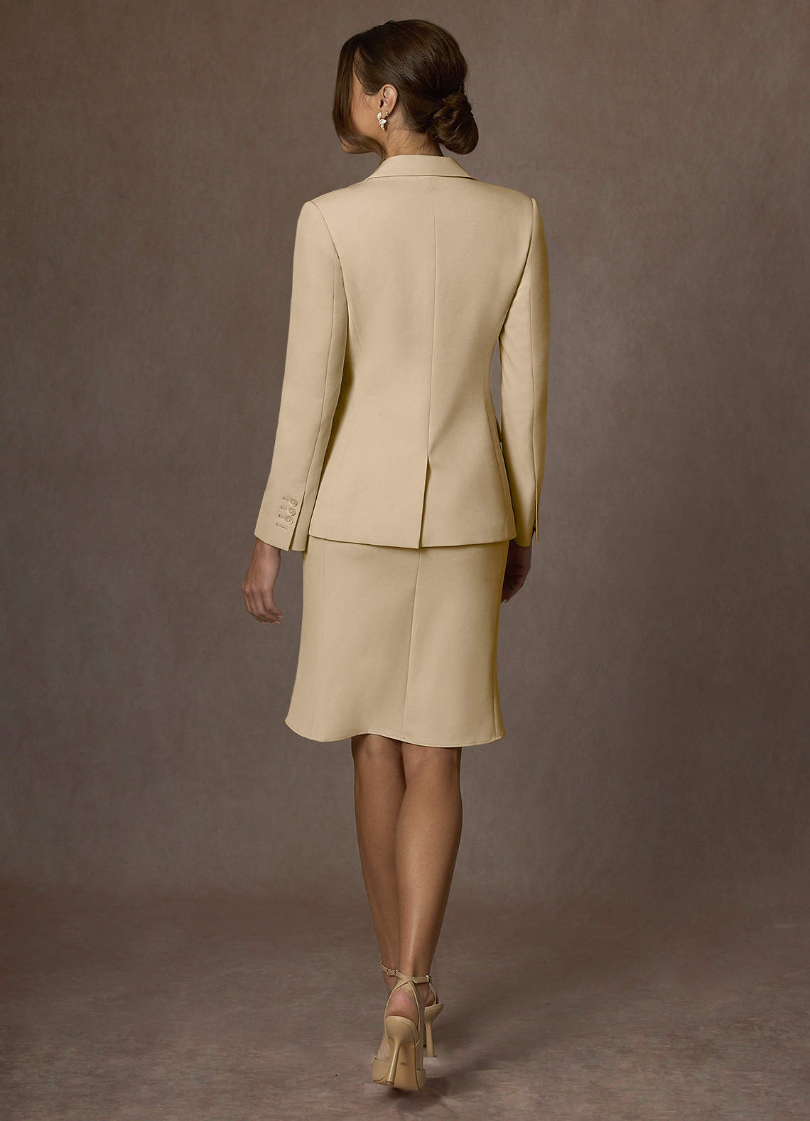 front Kennedy Champagne Structured Stretch Dress