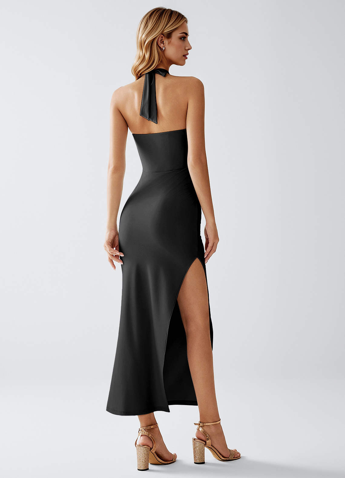 Willa Black Stretch Knit Dress image1
