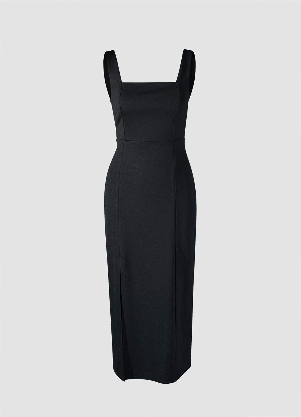 Sight To See Black Bodycon Midi Dress image1