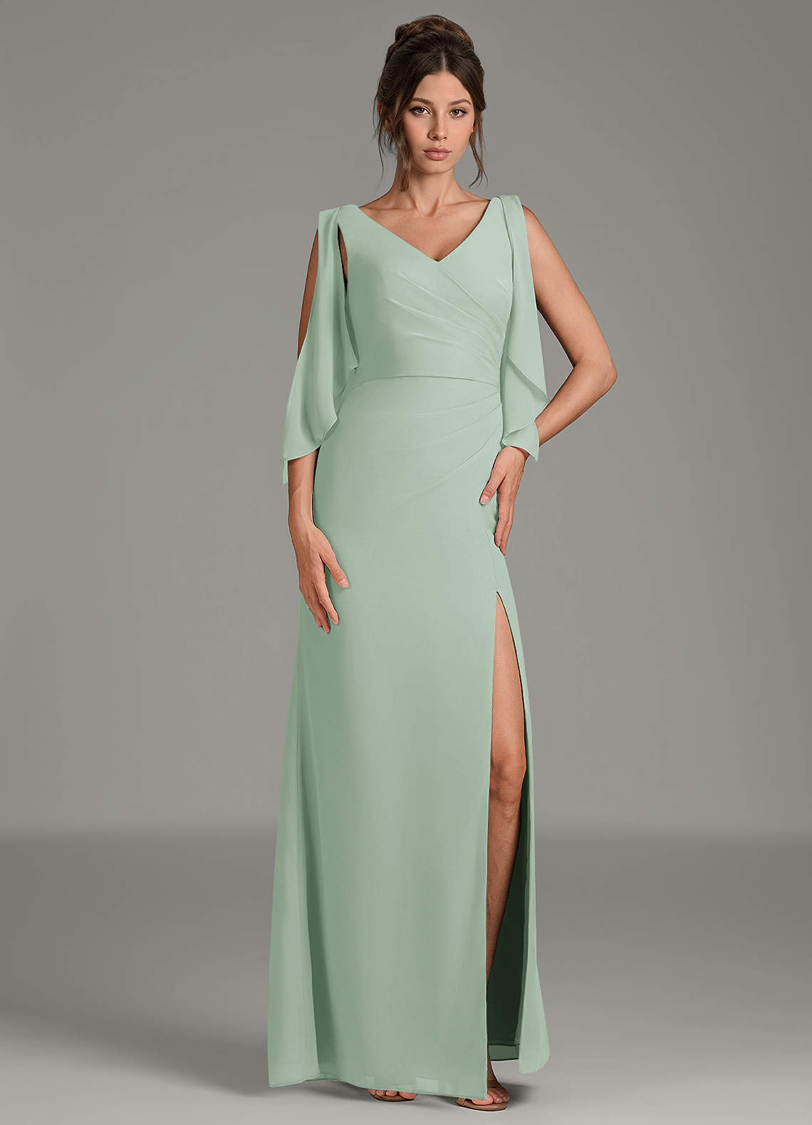kristen green dress Azazie Agave Chiffon Bridesmaid Dresses Quality fashionable jewelry