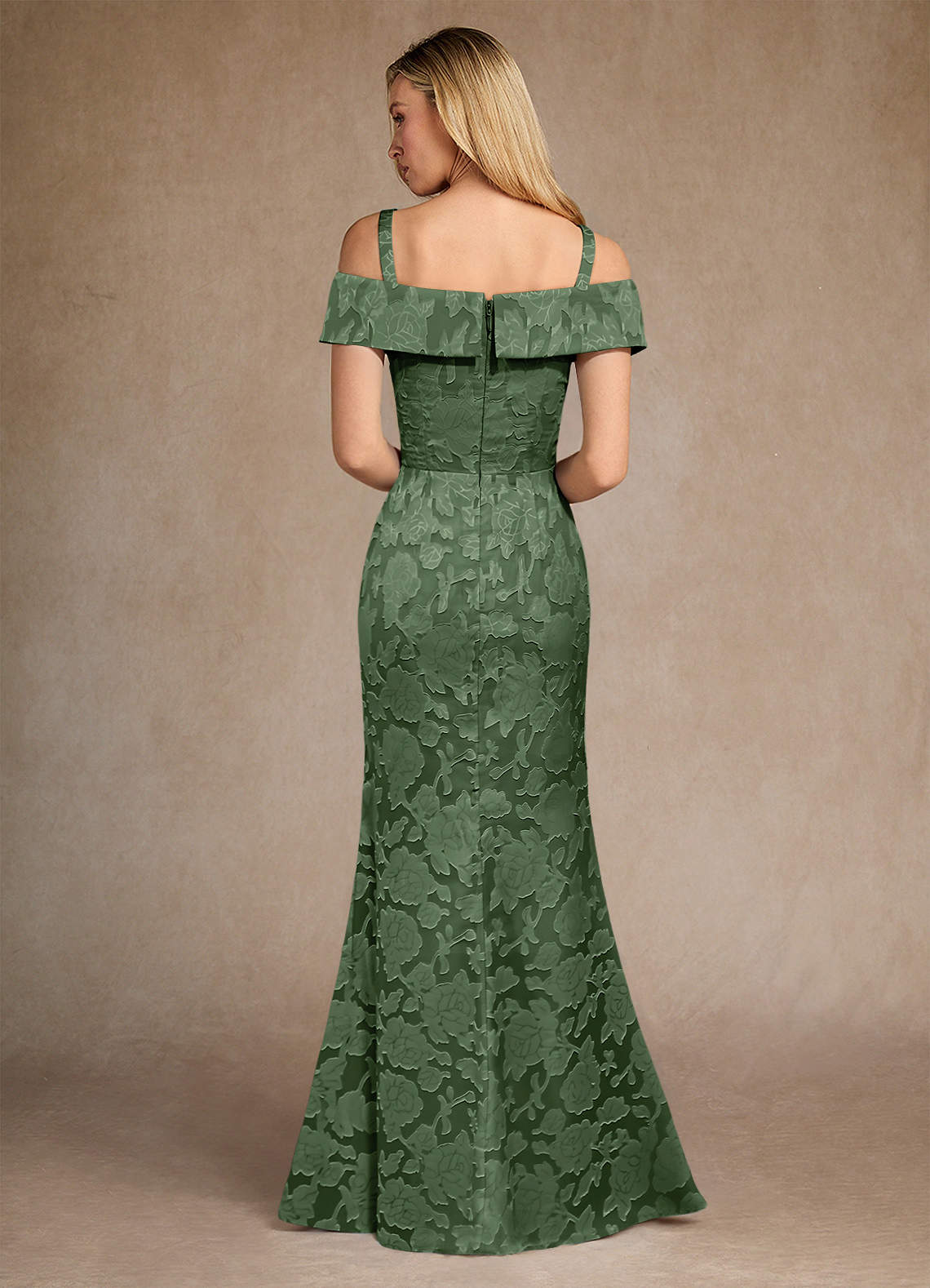 Azazie Canton vestidos de madre de la novia Vestido de Eucalipto de Devorado Floral de Sirena con Vestidos sin tirantes image3