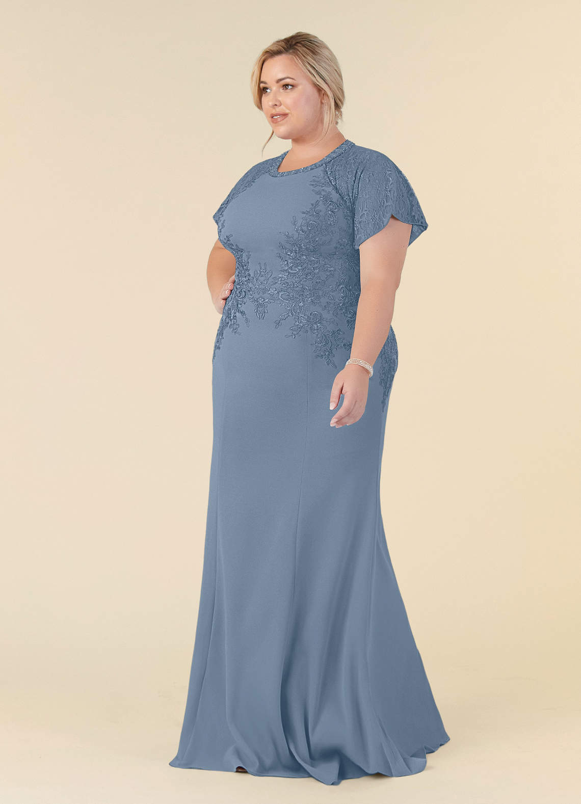 Azazie Adonna Mother of the Bride Dresses Mermaid Lace Floor-Length Dress image1