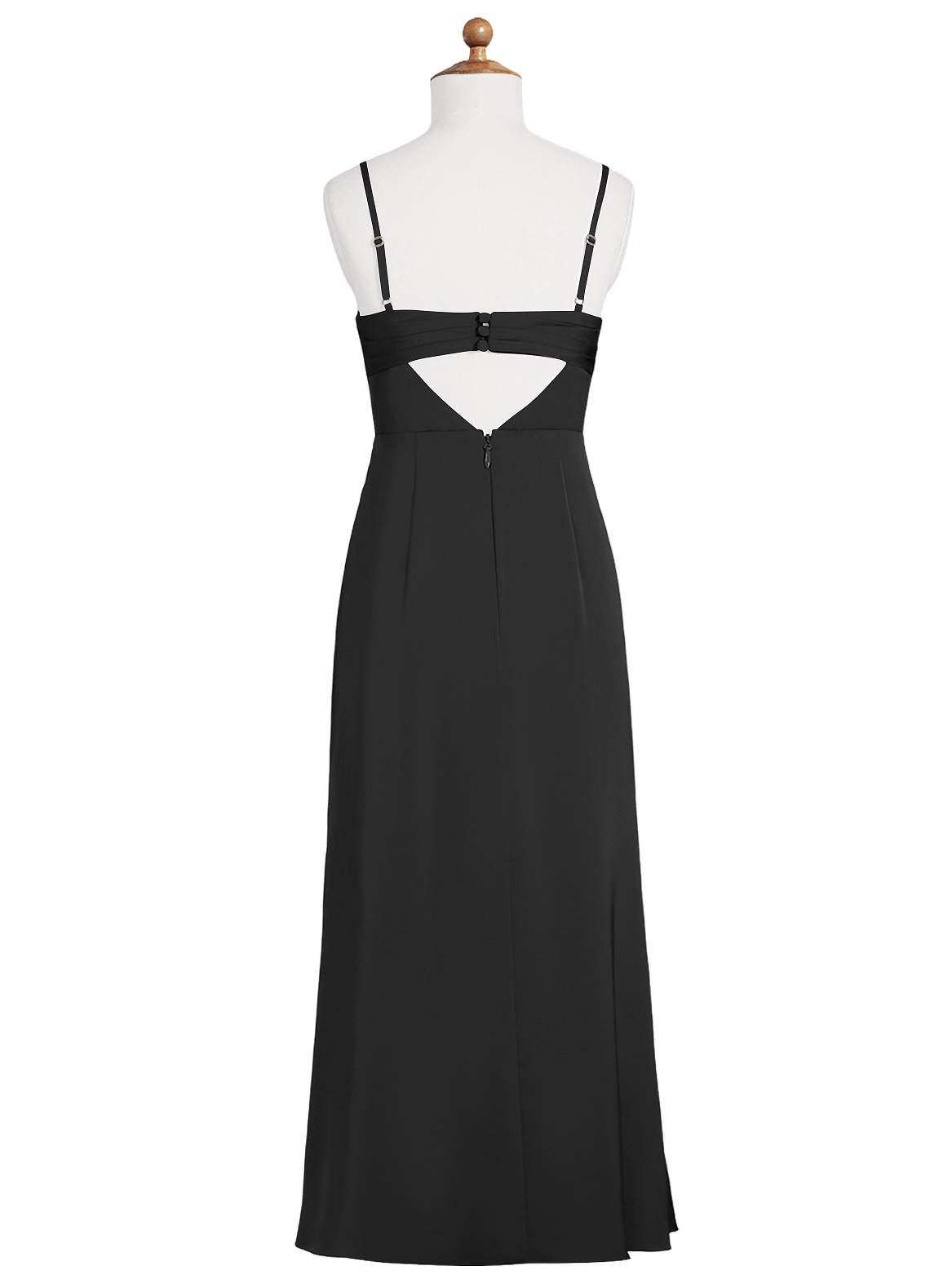 Azazie Leonis Junior Black A-Line Pleated Stretch Satin Dress image6