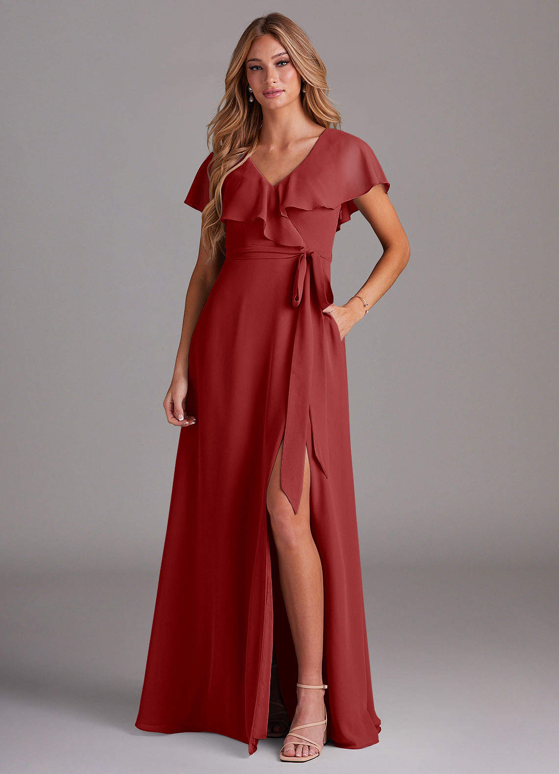 azazie rust bridesmaid dresses Lainey Hollister HBRS2520 - Hydrofera SM_A Size:6.5 UK