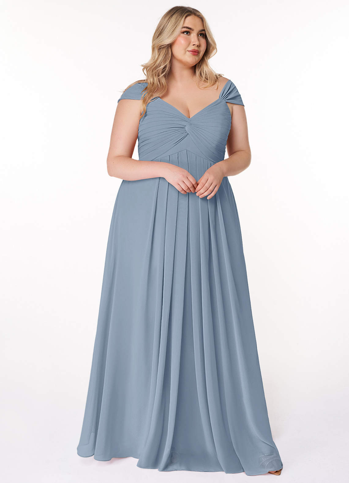 Plus size dusty clearance blue bridesmaid dresses