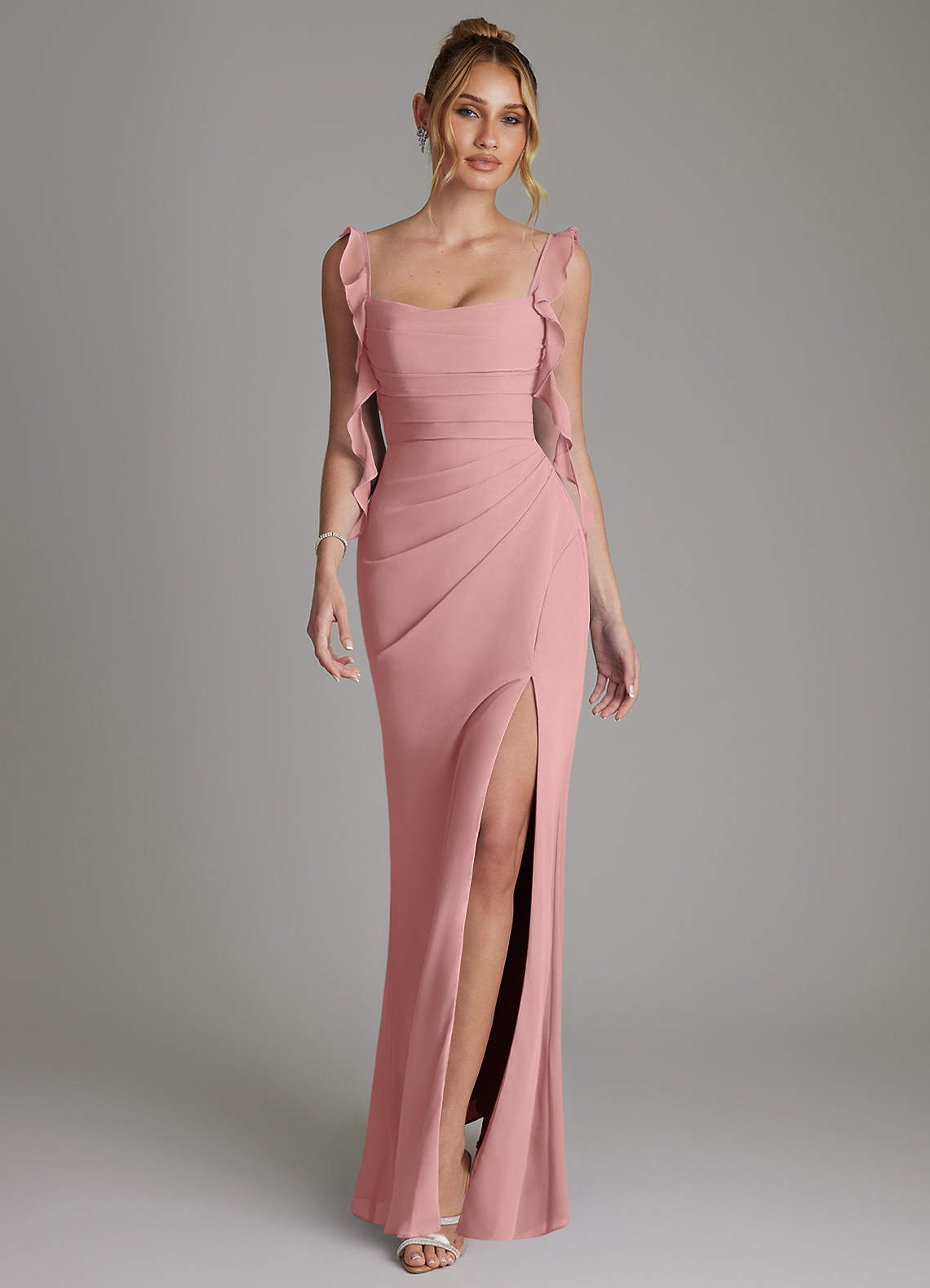 dusty rose corset dress Dusty ROSE DAISY EMBELLISHED SATIN CORSET GOWN Dusty ROSE / 14