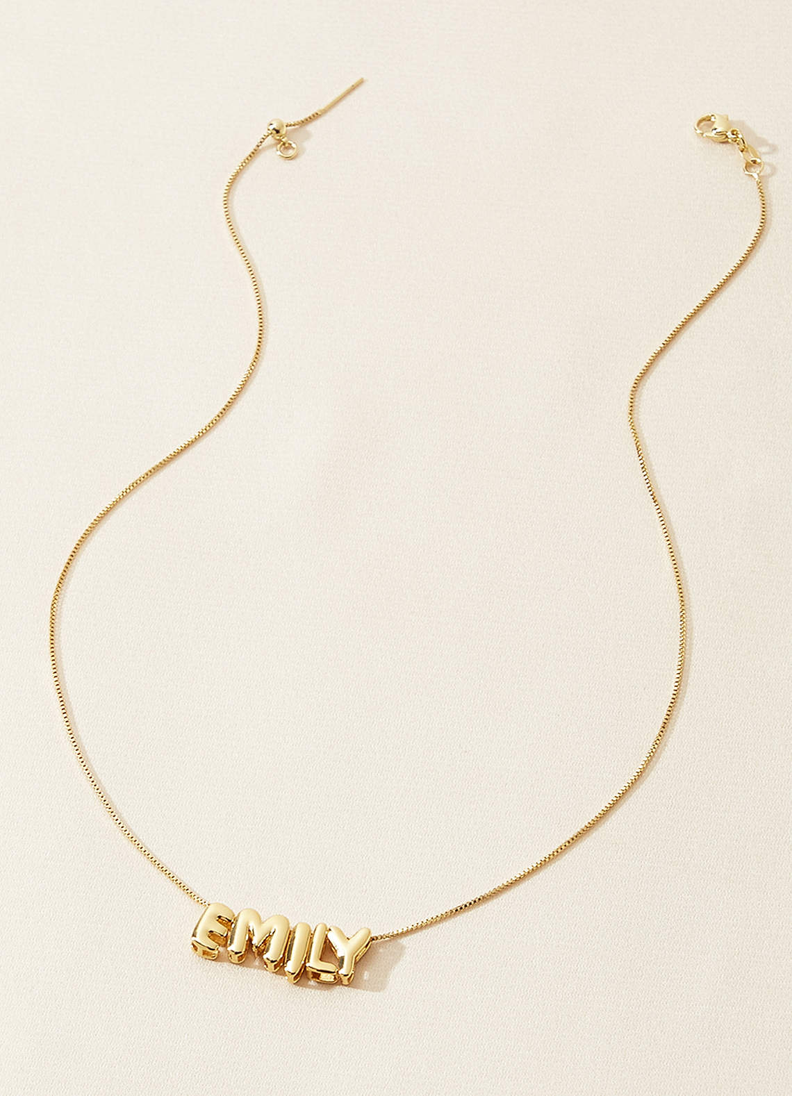 front Personalized Bubble Name Letter Necklace
