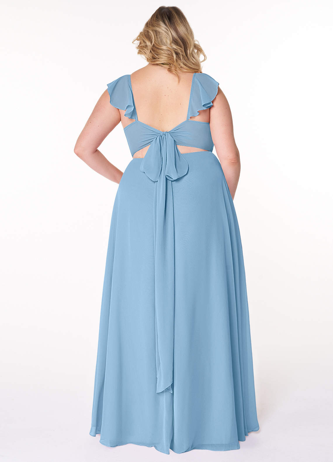 Azazie Everett Steel Blue Chiffon Bridesmaid Dresses | Azazie