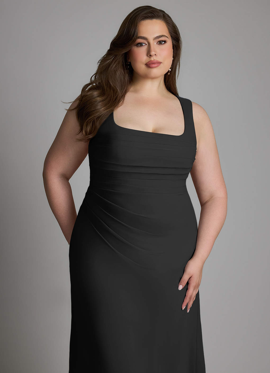 Azazie Agustina Bridesmaid Dresses Black Mermaid Corset Chiffon Dress image10