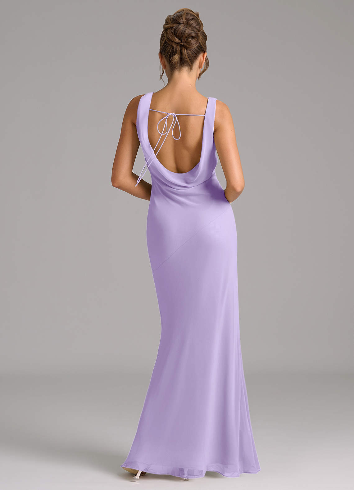 Azazie Rylina Bridesmaid Dresses Lilac Mermaid Pleated Chiffon Dress image5