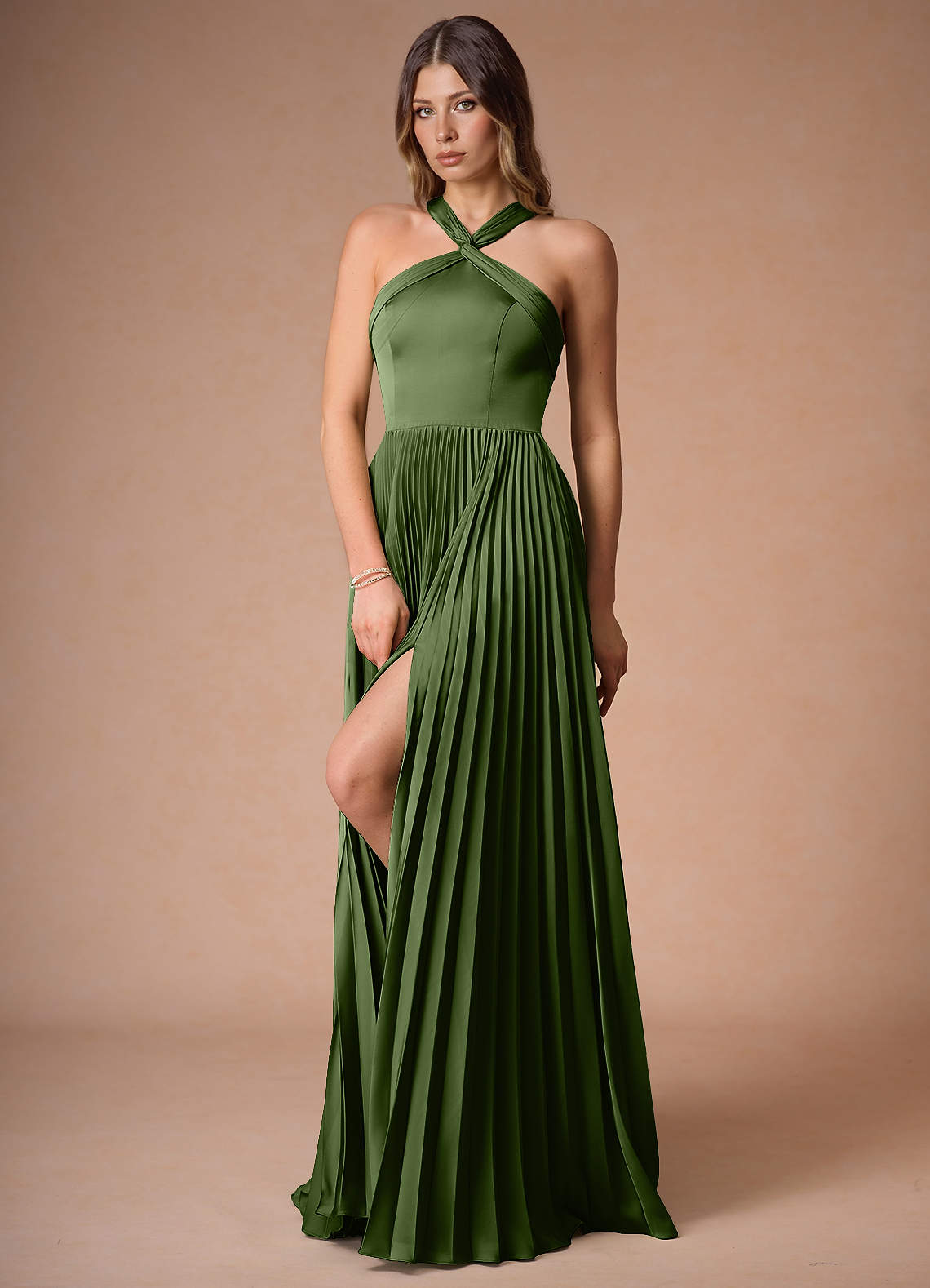 Robe Longue Olive Verte Afra image3