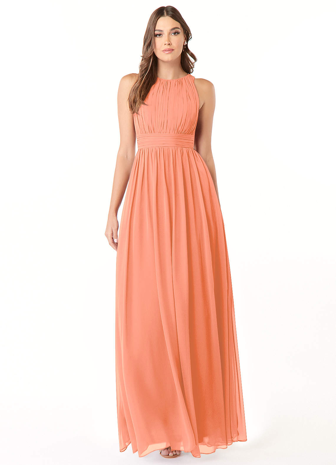 Azazie Luz Bridesmaid Dresses Sunset A-Line Lace Chiffon Dress image1