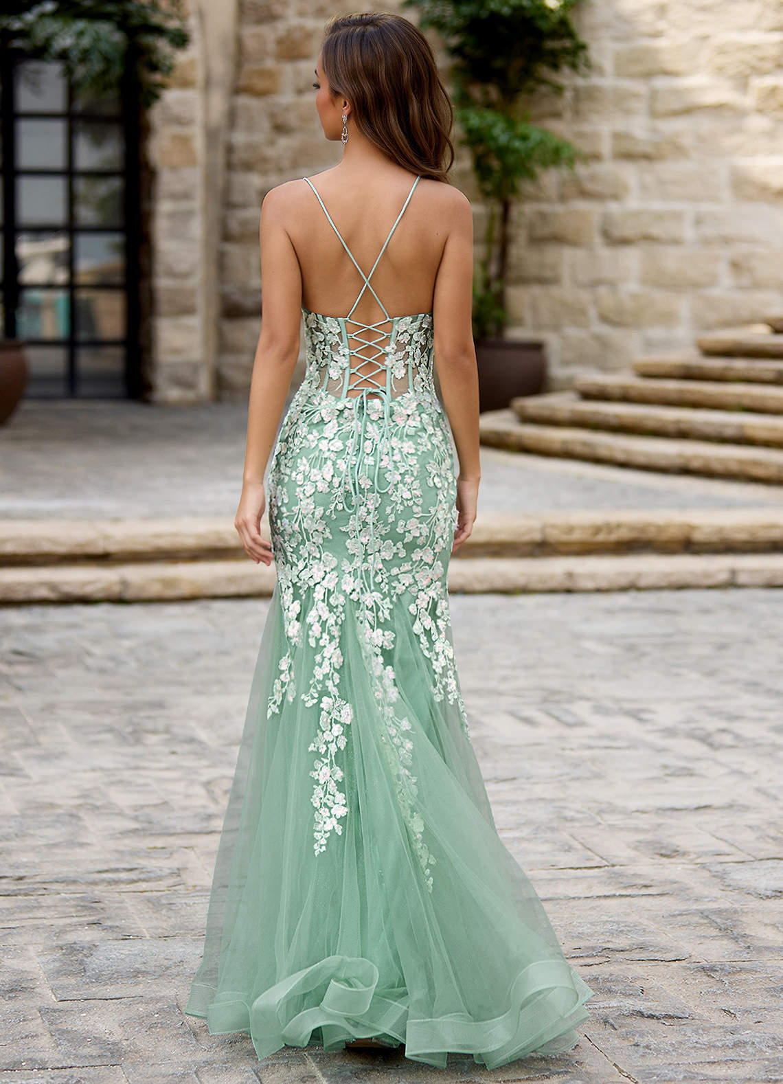 Dentelle Light Green Mermaid Prom Dress | Azazie