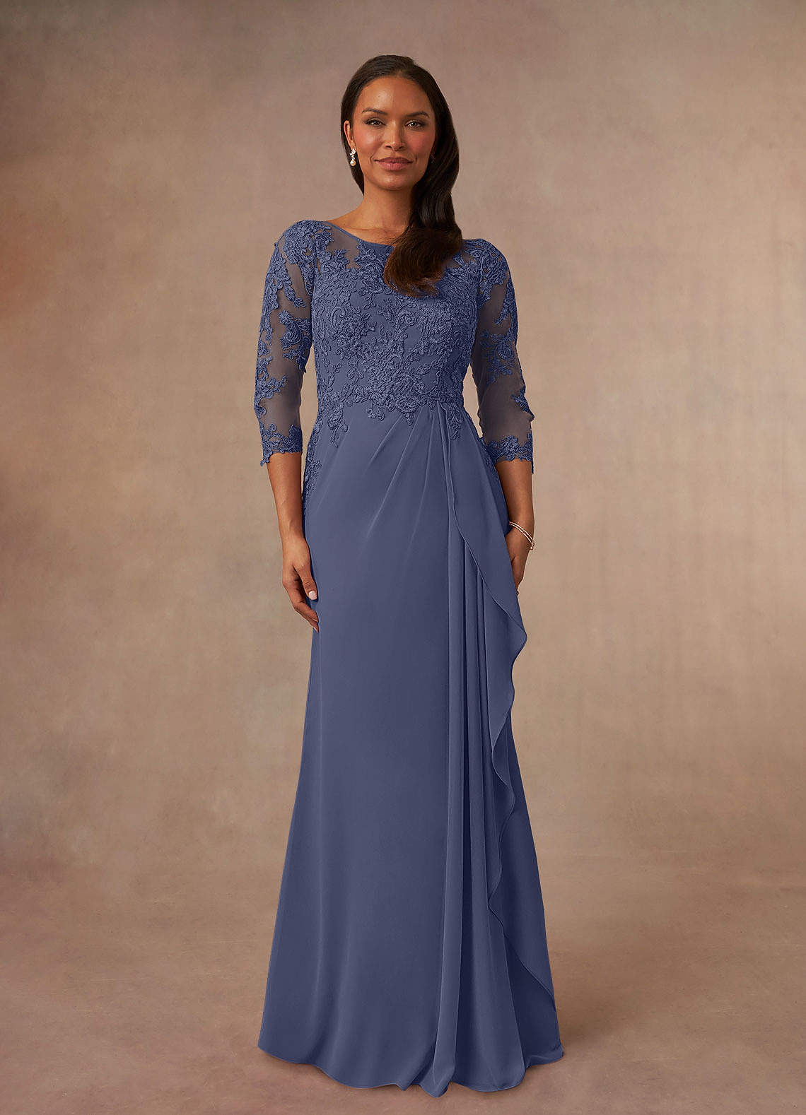Azazie Calanthe Mother of the Bride Dresses Stormy A-Line Scoop Chiffon Dress image1