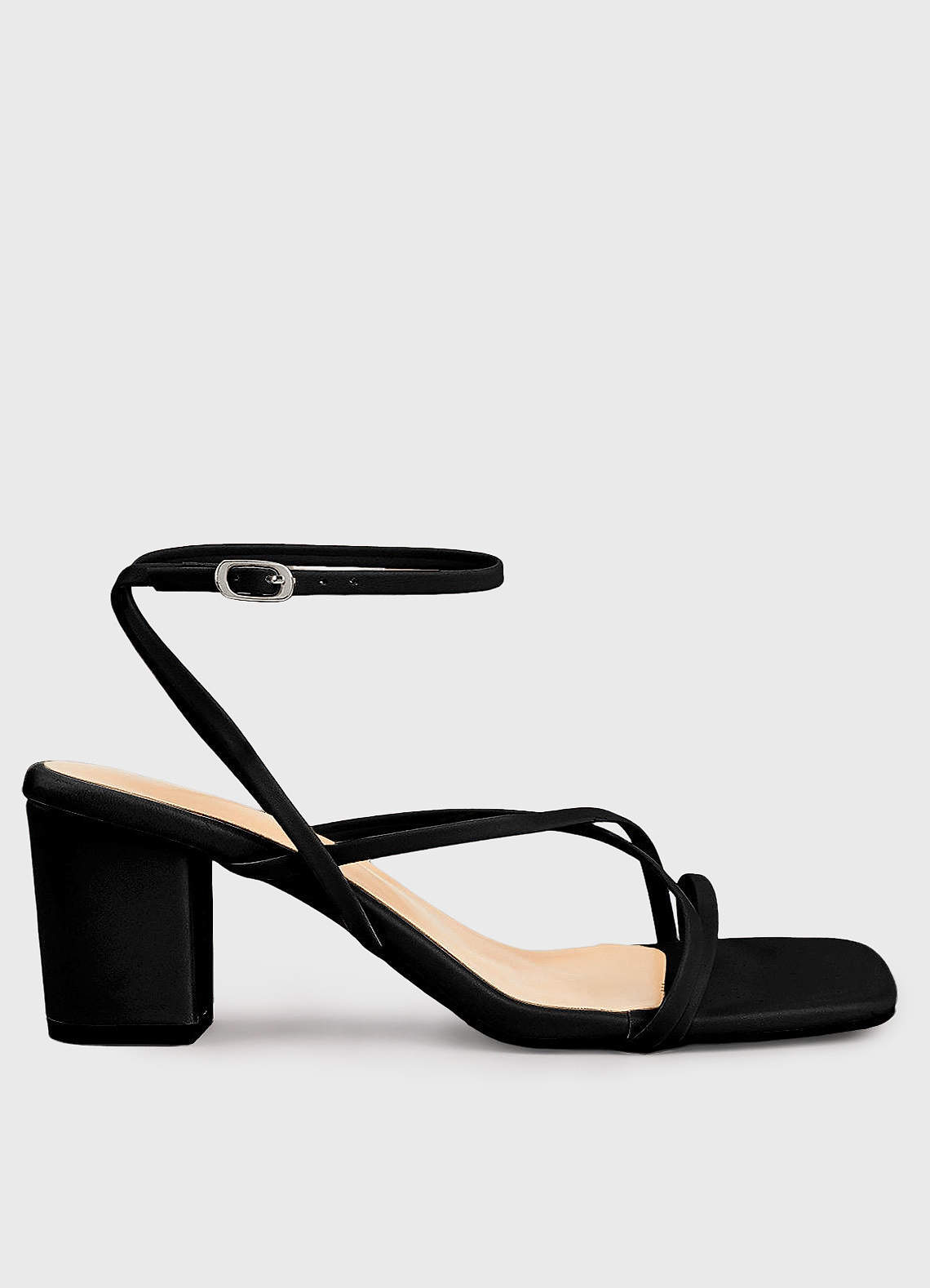 front Brief Cross Ankle Strap Heels