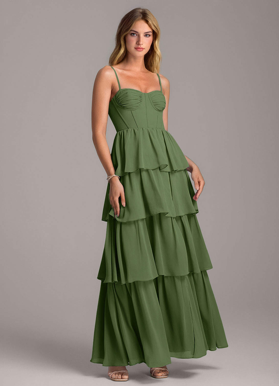 olive green cocktail dress V-Neck Dress Olive Green – NeptunesBoutique main image 1