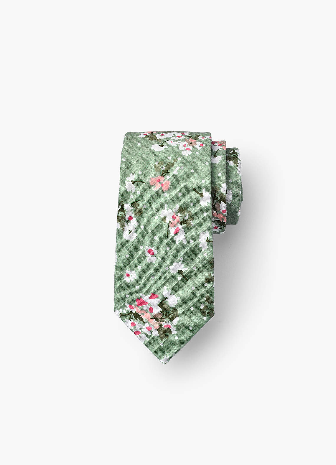 front Heren katoenen stropdas met bloemenprint