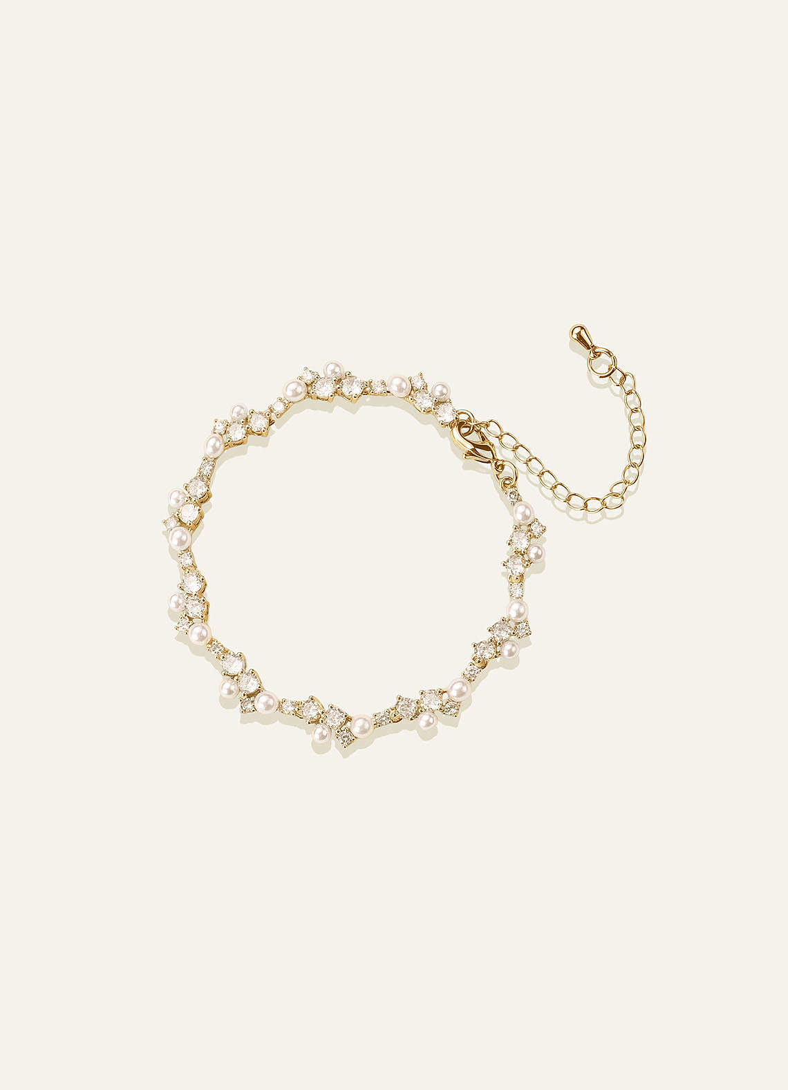 front Pearl Crystal Vine Bracelet