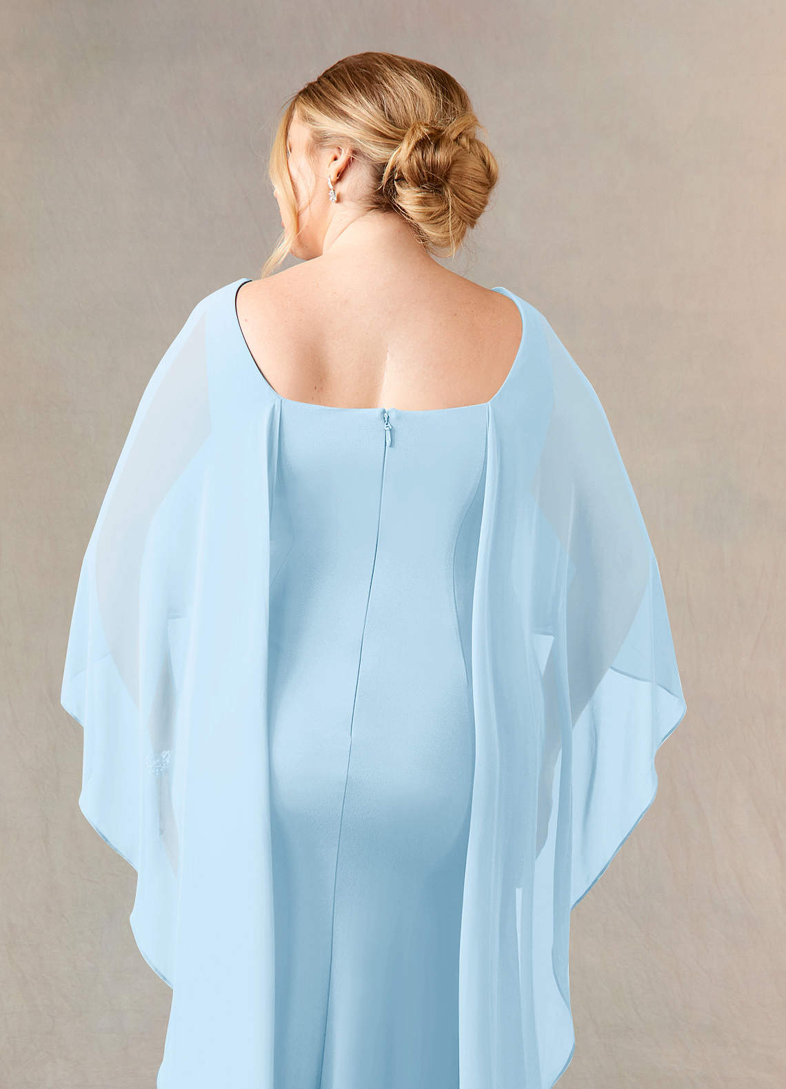 Azazie Dion vestidos de madre de la novia Vestido de Azul Cielo de Crepé elástico de Recto con Scoop image12
