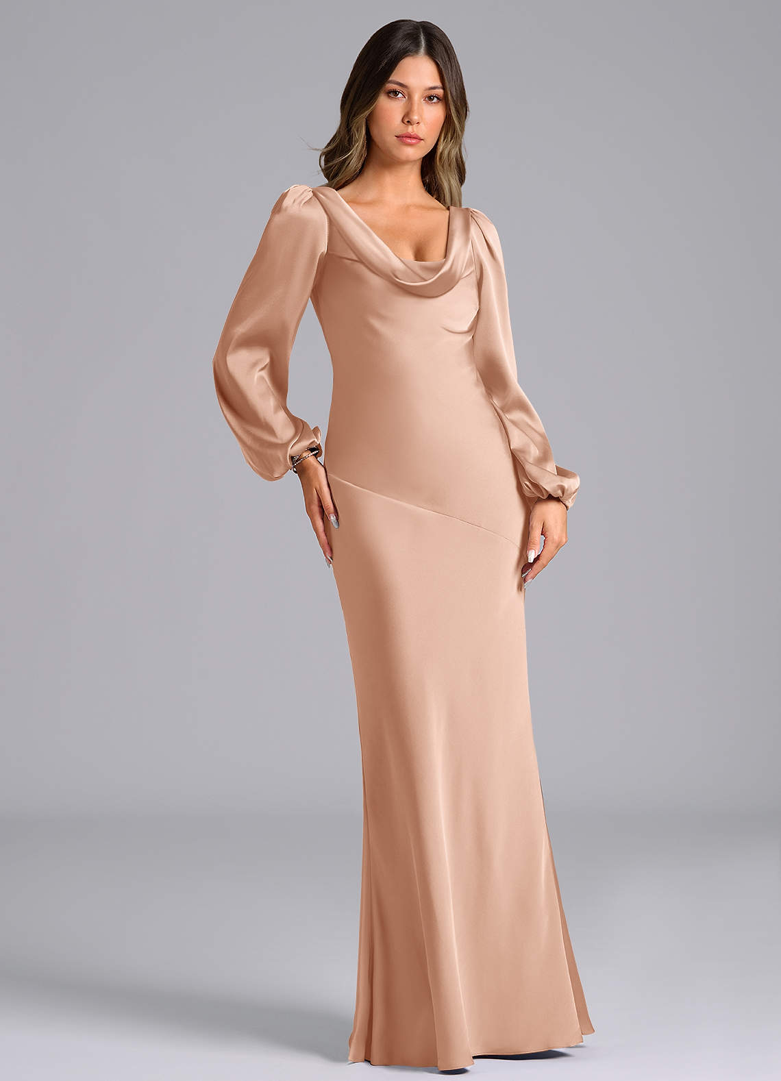 green emerald velvet dress Champagne Sequins V-Neck Long Sleevess Mermaid Prom Dresses main image 1