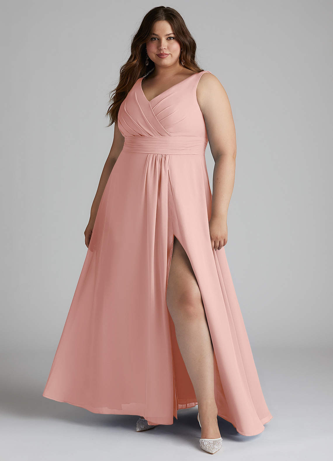 rosewood chiffon bridesmaid dress LaDivine CD0192 Long Sleeve Evening Formal Dress