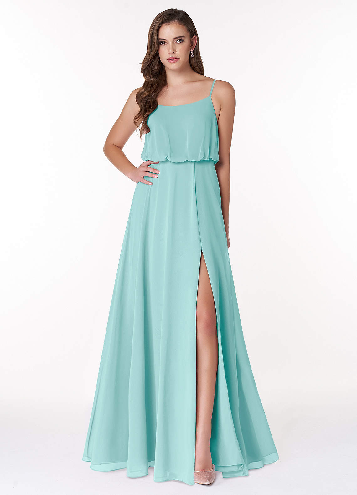 Azazie Lupe Ready to Ship Amethyst Chiffon Bridesmaid Dresses | Azazie