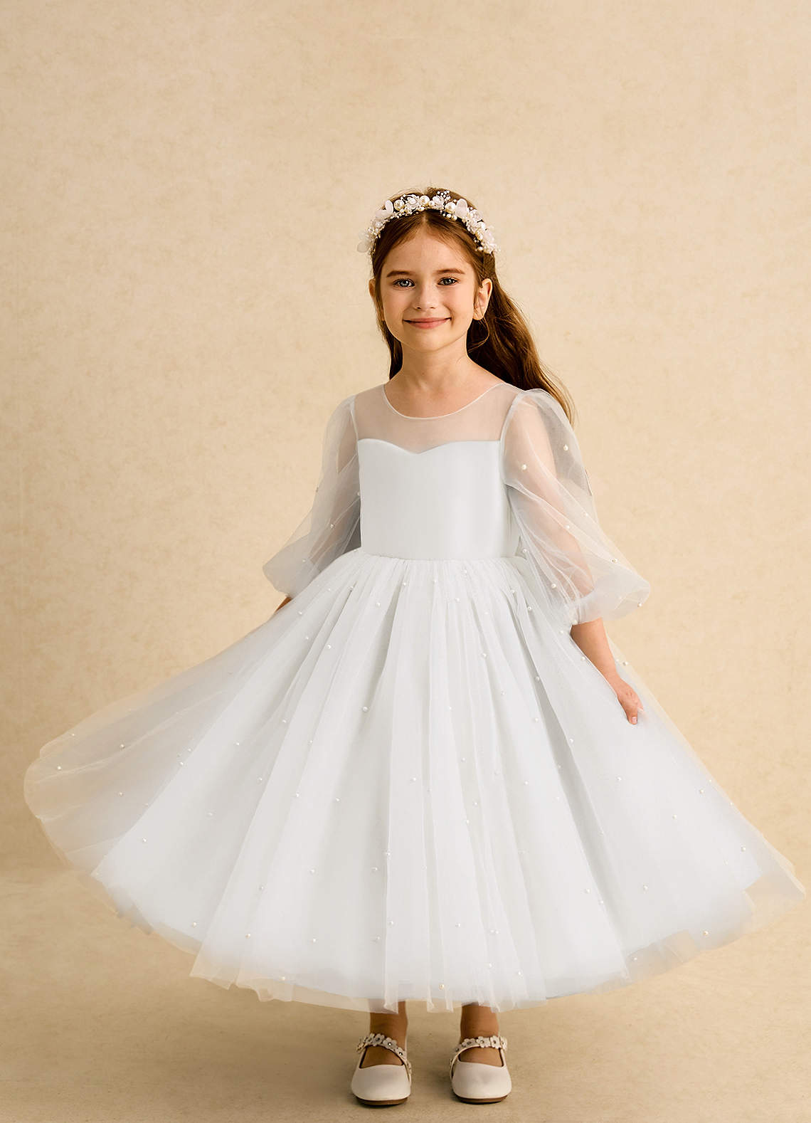 Azazie Trudy Flower Girl Klänningar Klänning Balklänning i Tyll Hjärtformad urringning image4