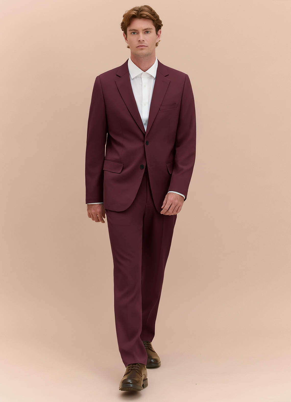 front James Cabernet Structured Stretch Suit