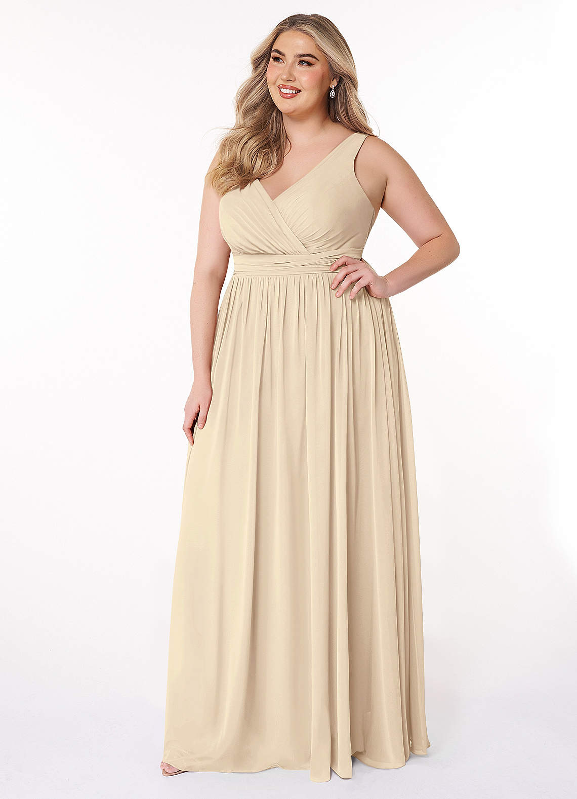pale blue bridesmaid dresses Mismatched Chiffon A-line Long Dresses, CB0071 Size:20 W IFKD54068-01 Halter A Line Midi