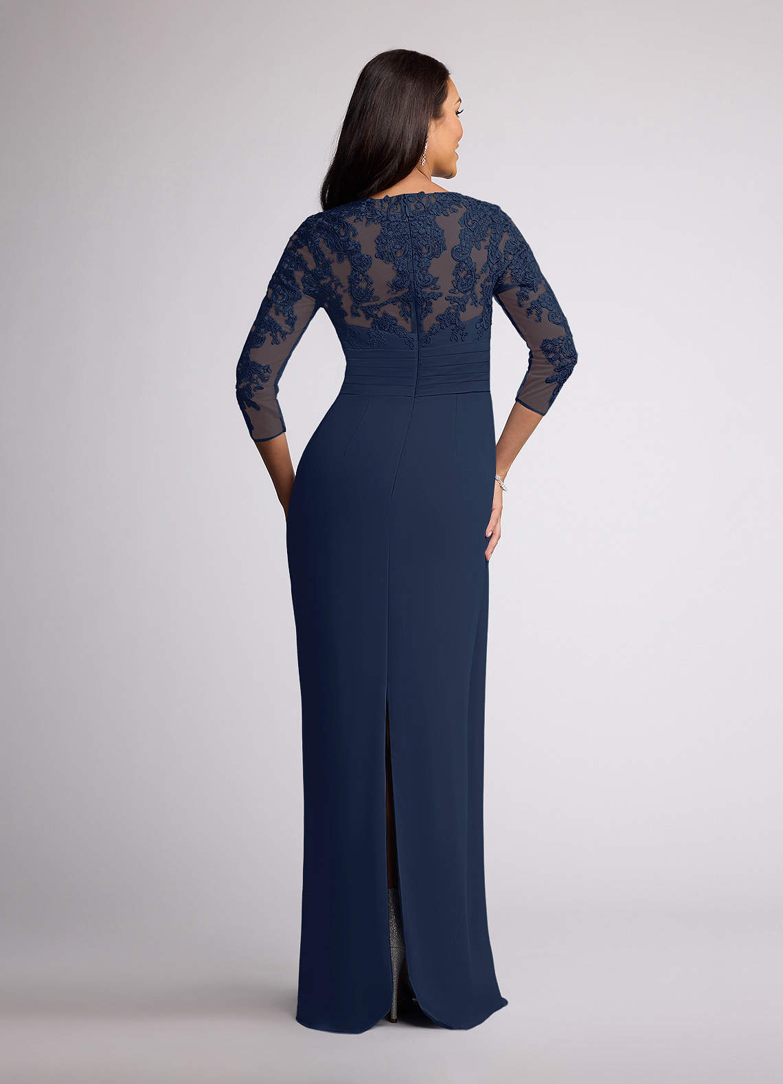 long sleeve cocktail dresses for women Ever-Pretty Inclusive Plus Size Glitter V-Neck Pleated Long Sleeve Midi Summer Formal Wedding Guest Dress