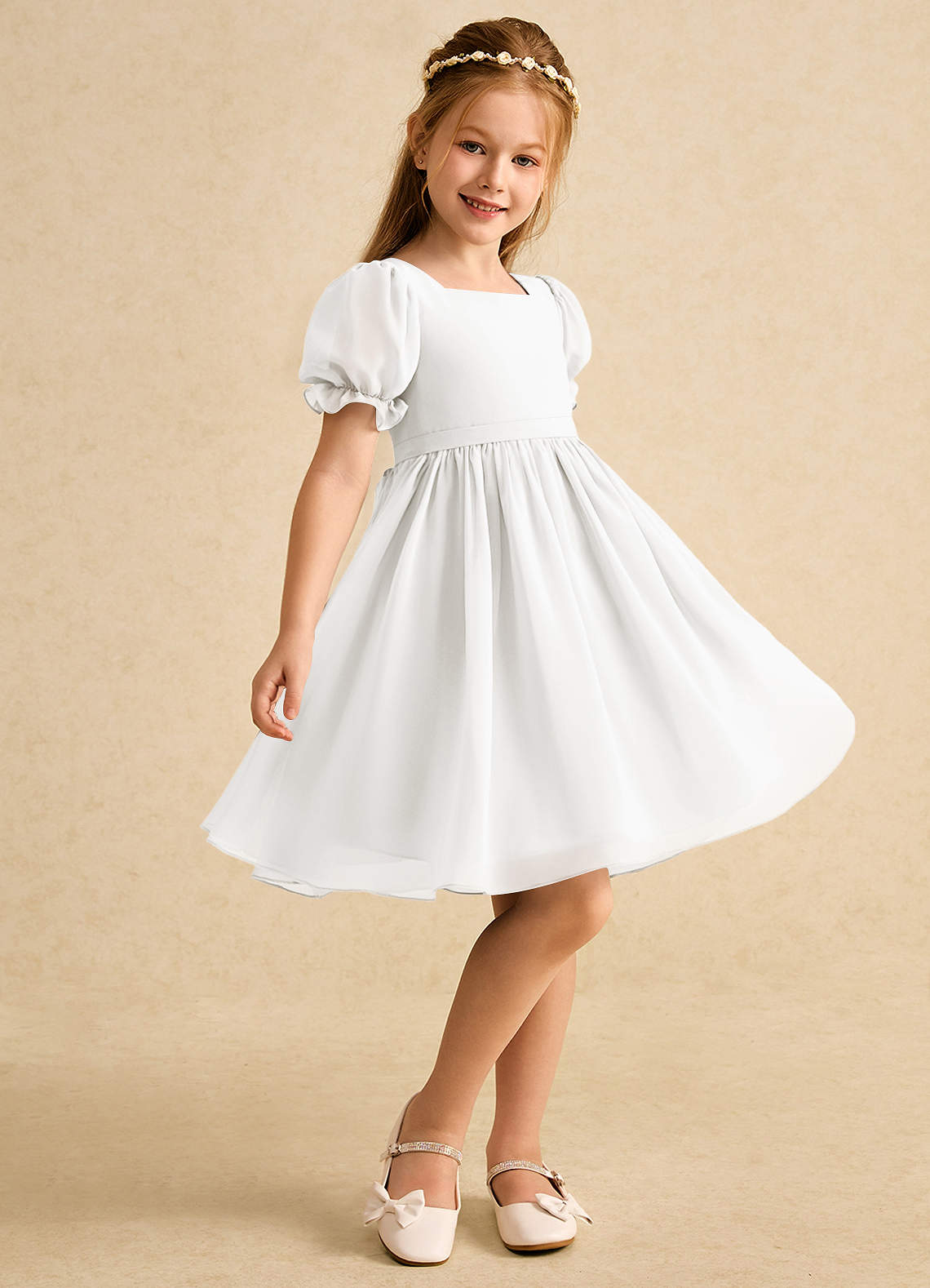 front Bow and Gliter Girls Flat Shoes