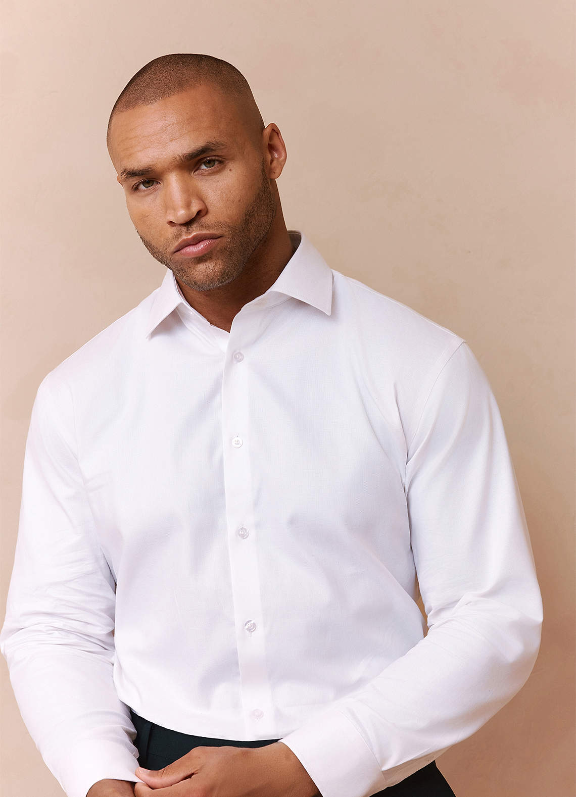 front Jermyn White Non-Iron Dress Shirt