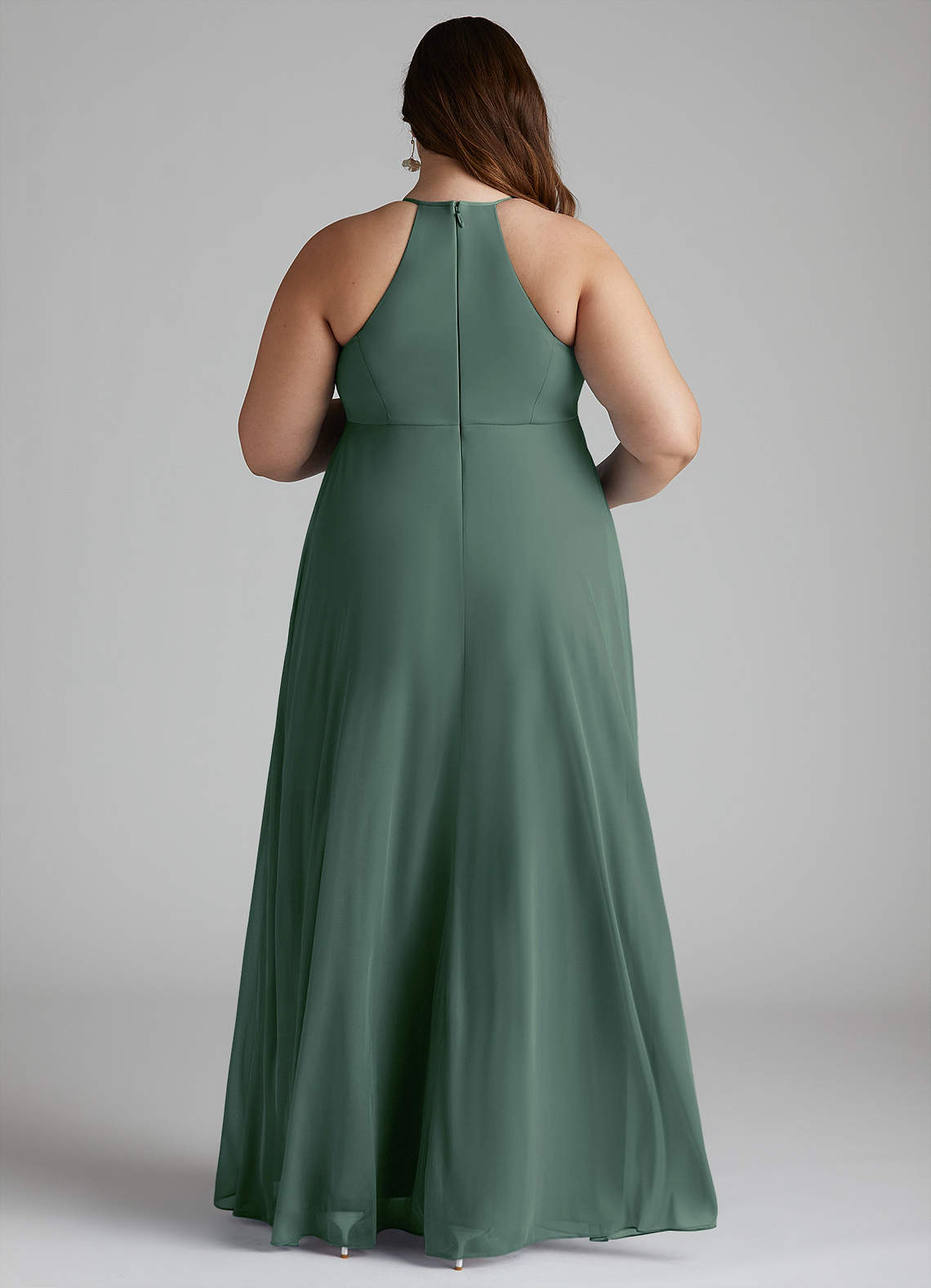 Azazie Annabelle Vestidos de dama de honra para maternidade Vestir Linha A Plissado Comprimento do chão Malha image7