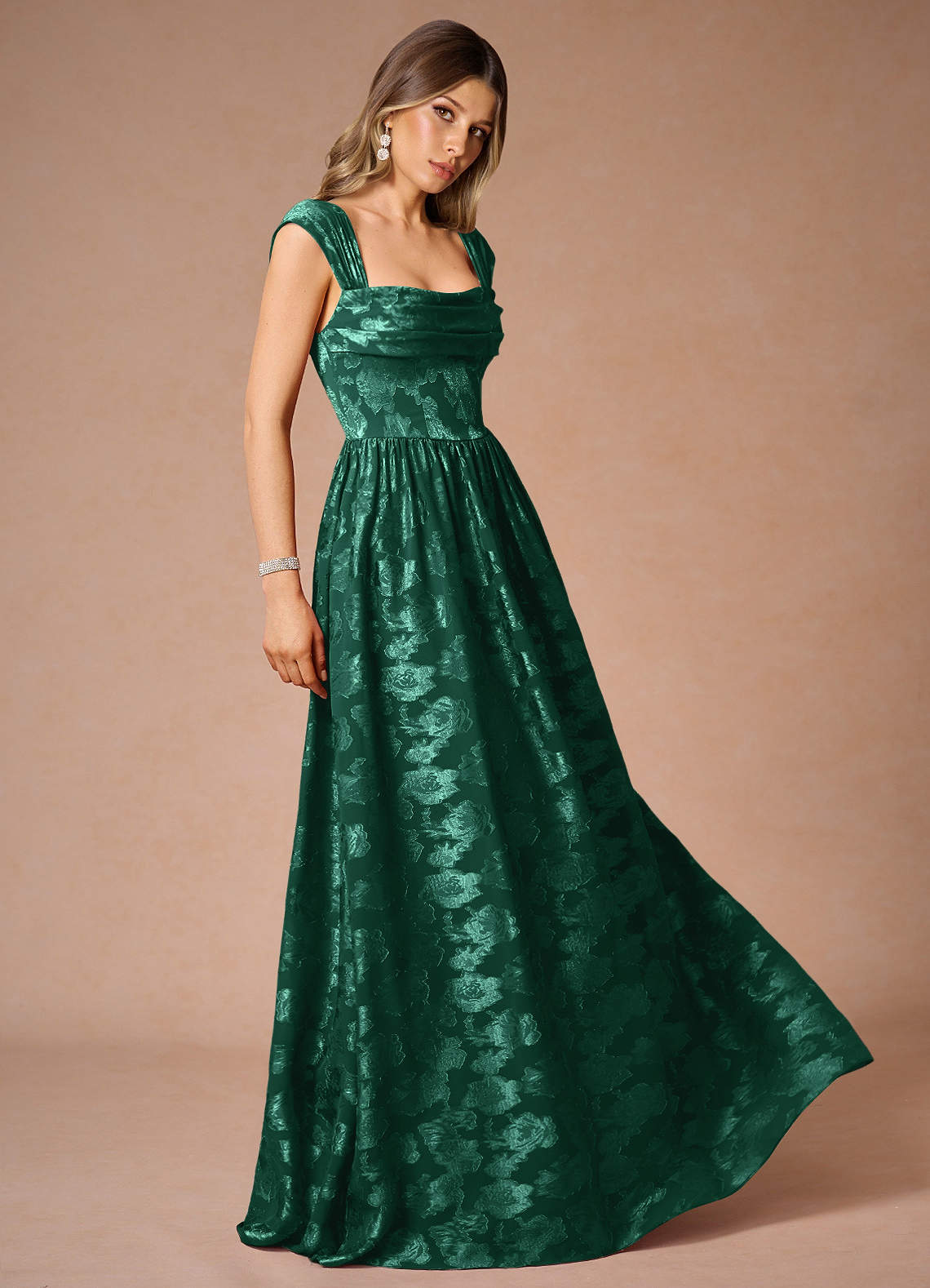 hazel green dress Hazel Green Strapless Scarf Neck Maxi Dress Relvoux Womenswear
