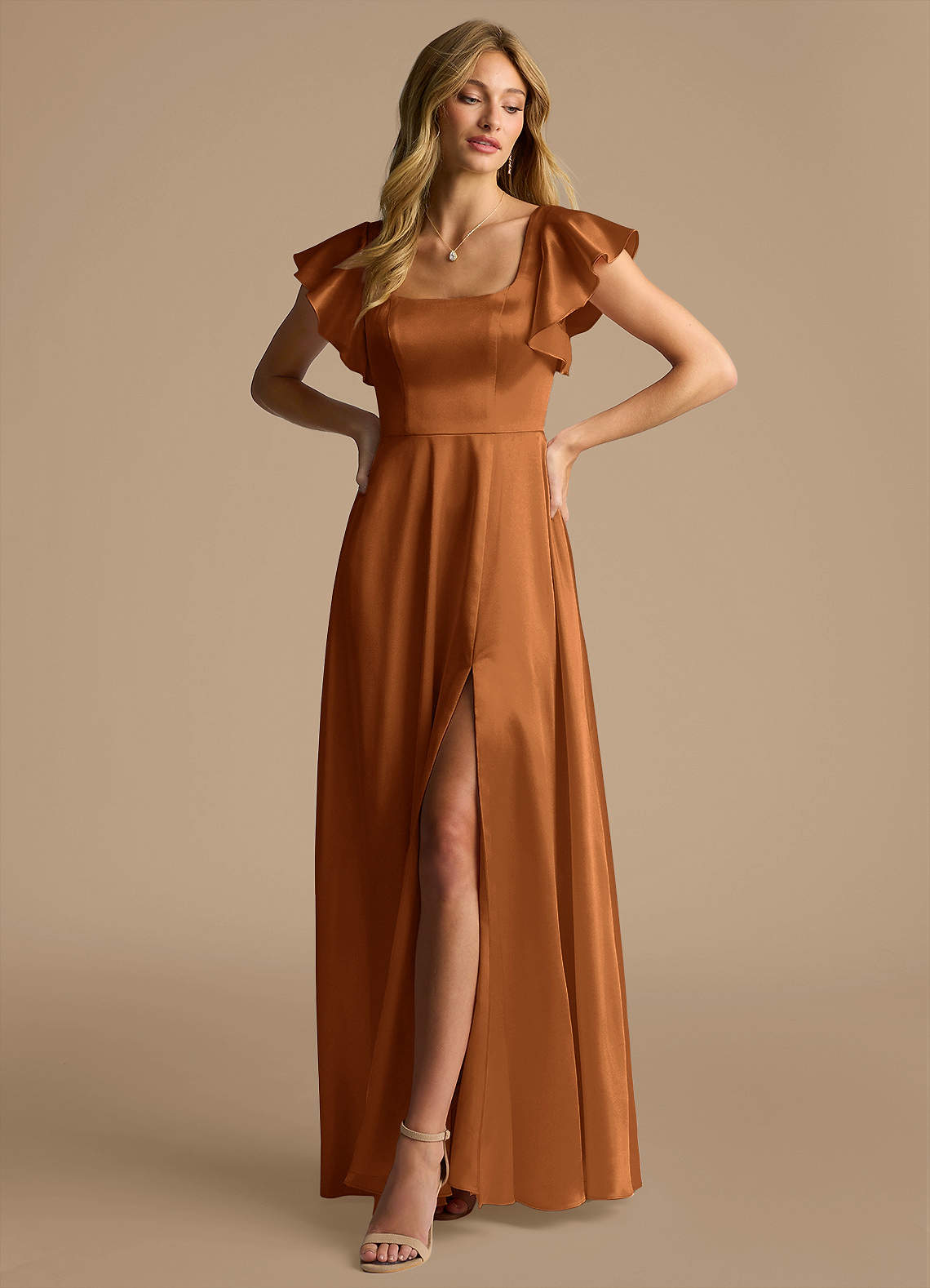 green emerald velvet dress Mermaid Rose Gold Satin Spaghetti Straps Long Custom Bridesmaid Dresses,  MRB0154 main image 1