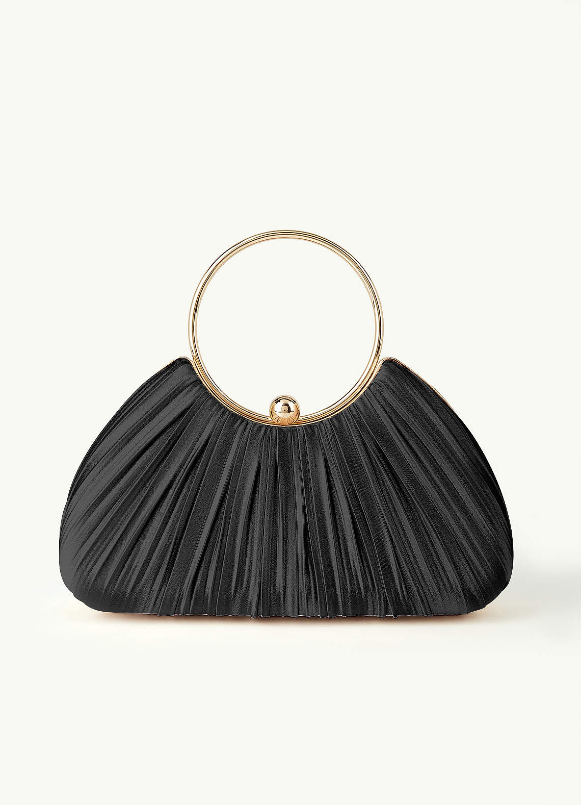 front Matching Color Metallic Satin Block Low Heel Sandals & Pleated Handbag Set