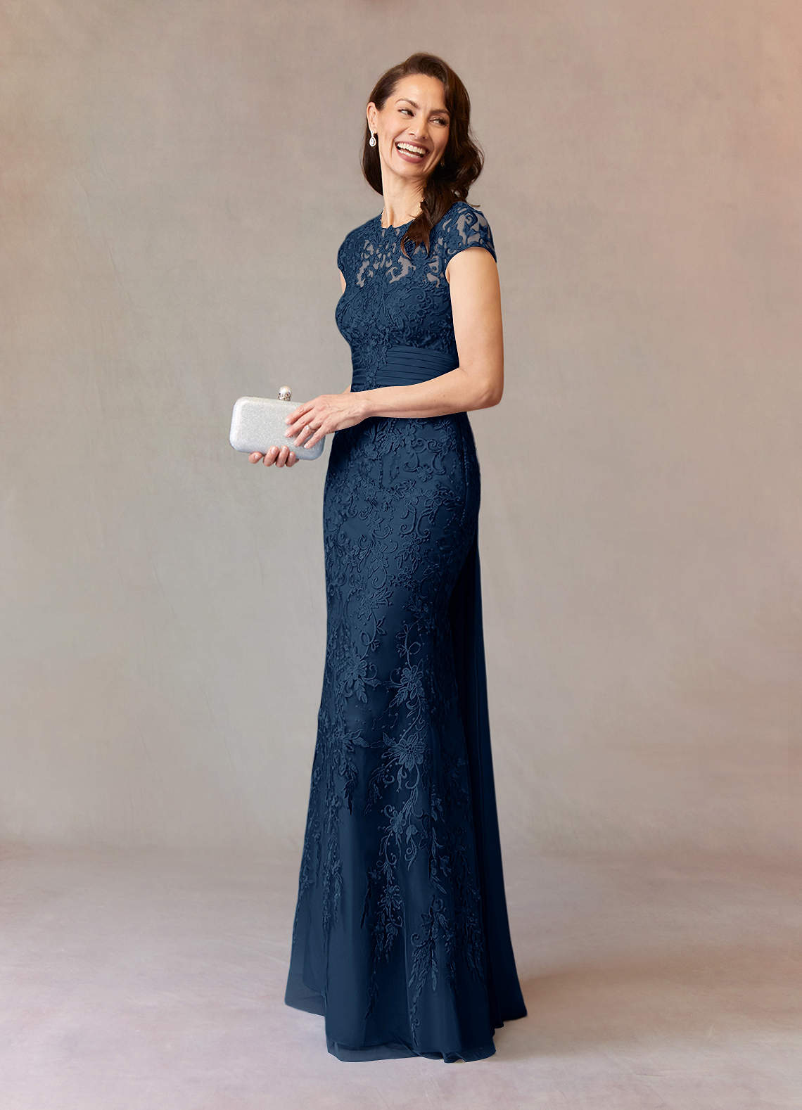 Azazie Jamila Dark Navy Mermaid Lace Dress Azazie