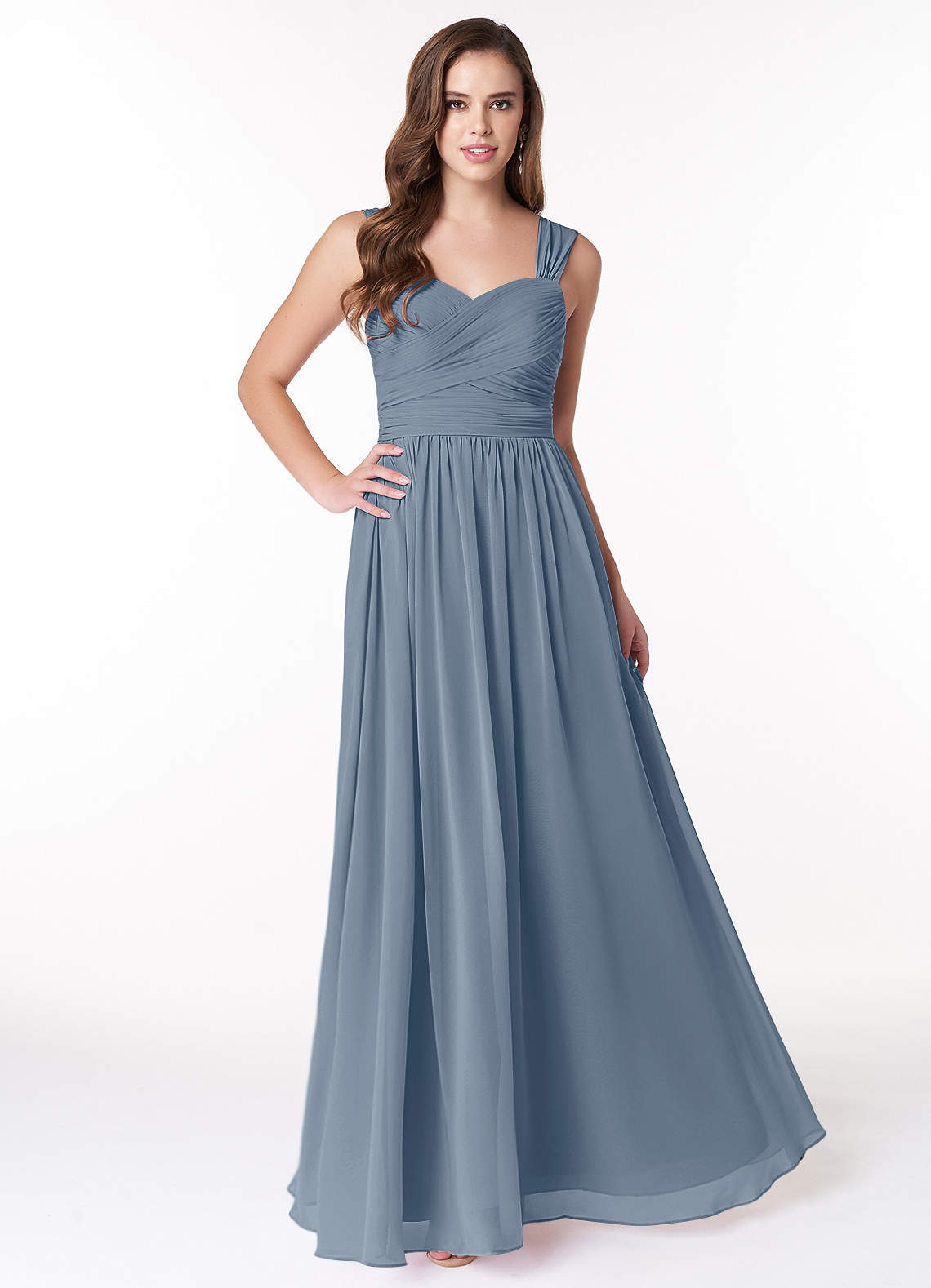 Azazie Zapheira Bridesmaid Dresses Twilight A-Line Ruched Chiffon Dress image1