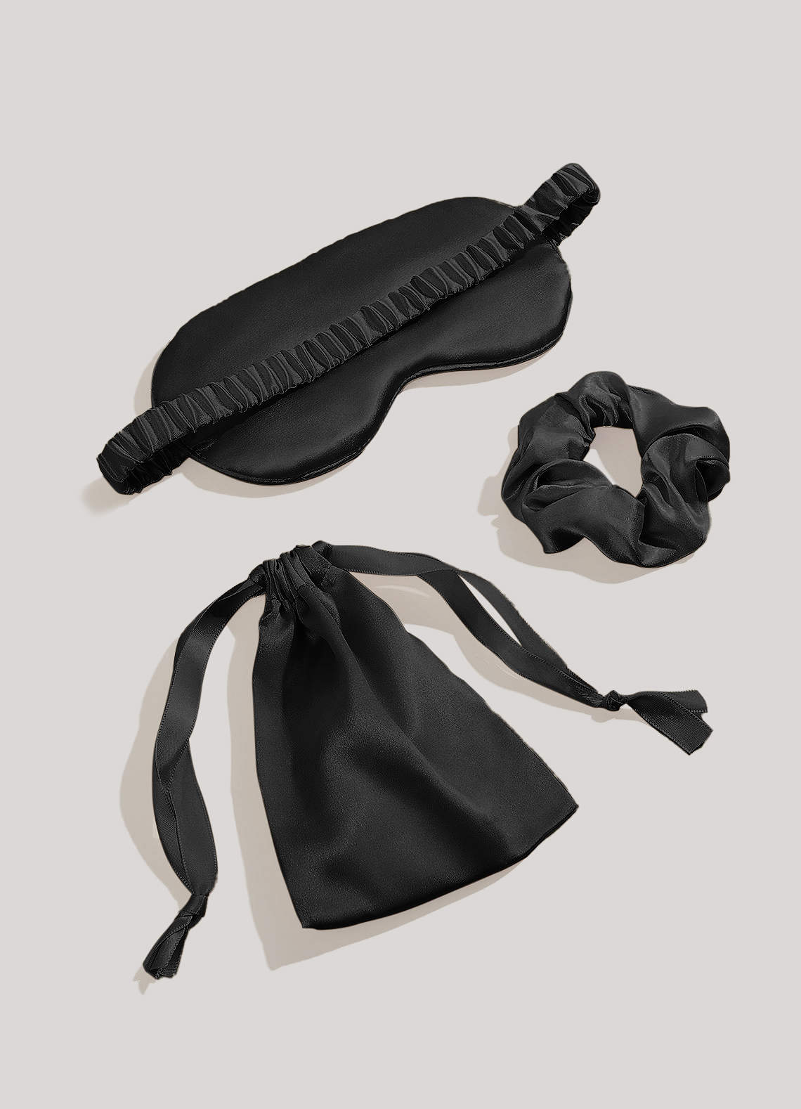 front Set de coletero de satén y mascarilla para ojos