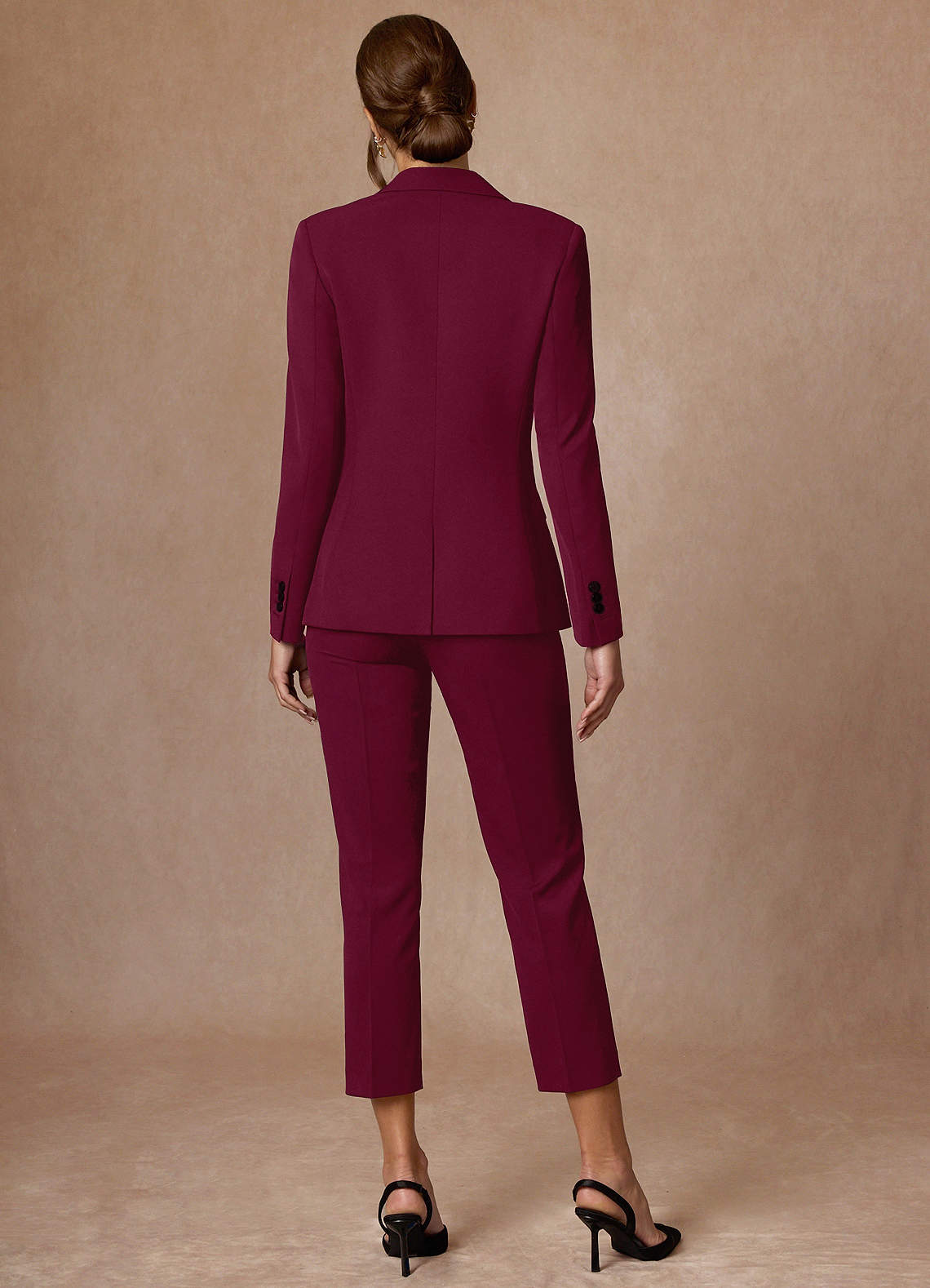 front Kennedy Burgundy Refined Weave Performance Pants Suit